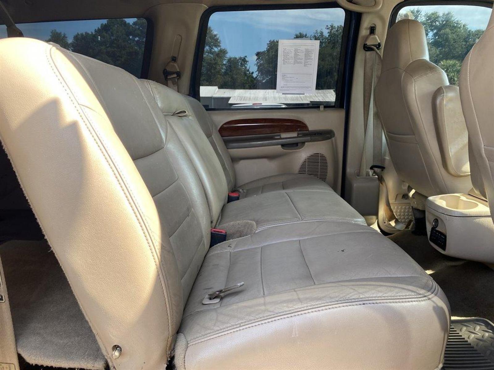 2002 Blue /Tan Ford Excursion Limited 6.8L 4WD (1FMNU43SX2E) with an 6.8l V10 EFI Sohc 6.8l engine, Automatic transmission, located at 745 East Steele Rd., West Columbia, SC, 29170, (803) 755-9148, 33.927212, -81.148483 - Special Internet Price! 2002 Ford Excursion with cruise control, all tan leather seating, front powered seats, rear entertainment, front and rear air! - Photo #21