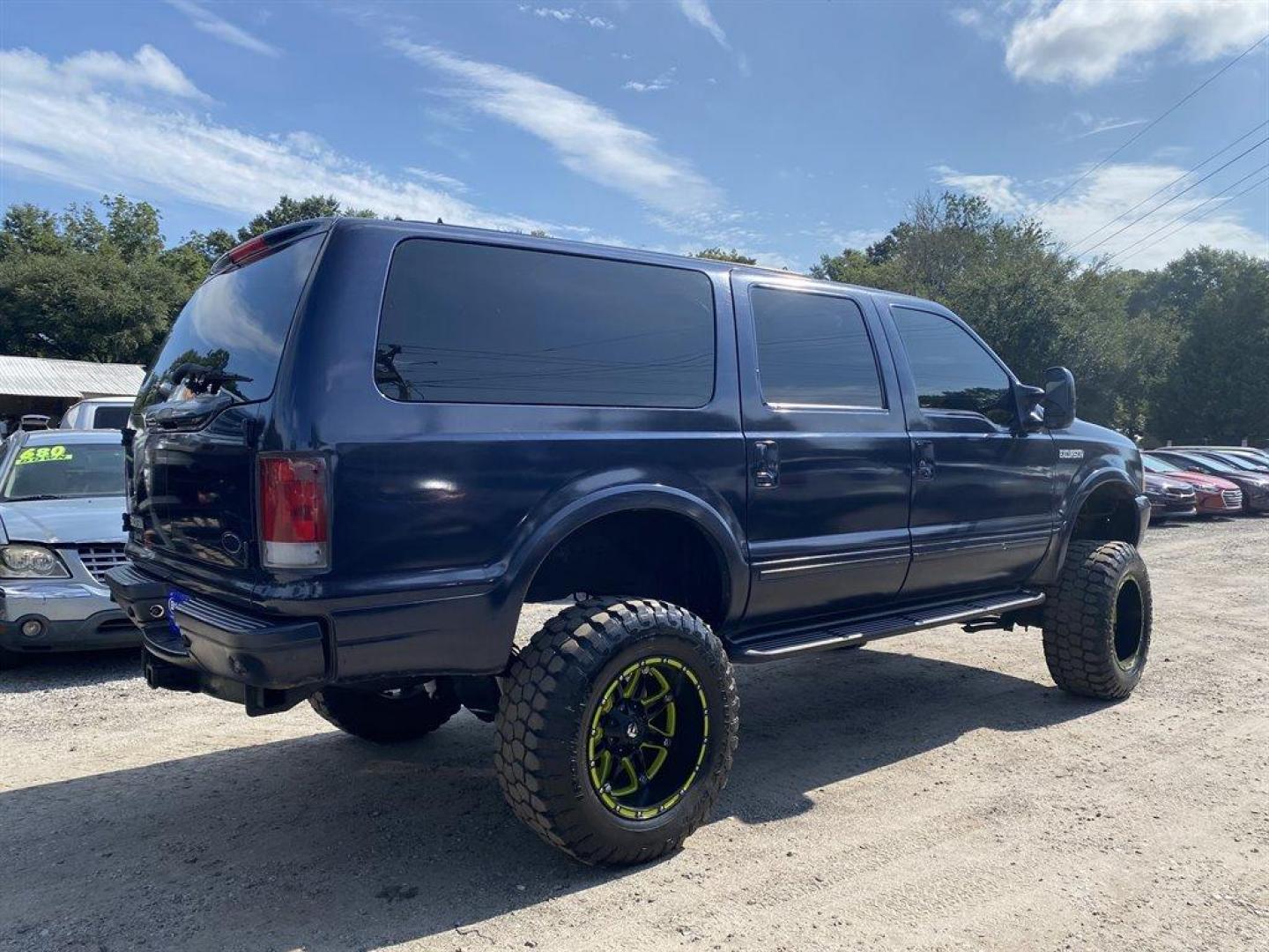 2002 Blue /Tan Ford Excursion Limited 6.8L 4WD (1FMNU43SX2E) with an 6.8l V10 EFI Sohc 6.8l engine, Automatic transmission, located at 745 East Steele Rd., West Columbia, SC, 29170, (803) 755-9148, 33.927212, -81.148483 - Special Internet Price! 2002 Ford Excursion with cruise control, all tan leather seating, front powered seats, rear entertainment, front and rear air! - Photo#2