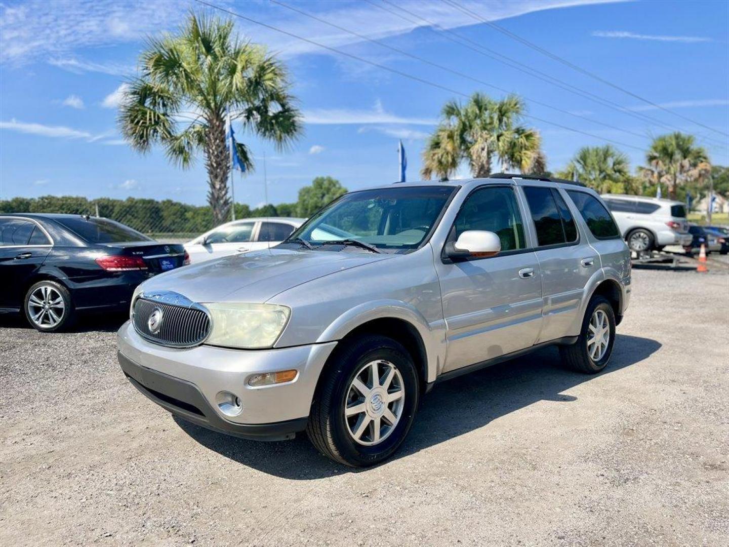 2004 Silver /Grey Buick Rainier (5GADT13S942) with an 4.2l I-6 MPI Dohc 4.2l engine, Automatic transmission, located at 745 East Steele Rd., West Columbia, SC, 29170, (803) 755-9148, 33.927212, -81.148483 - Special Internet Price! 2004 Buick Rainier CXL with AM/FM radio, Cruise control, Powered driver seat, Manual air conditioning, Rear entertainment, Cloth interior, Powered windows, Powered door locks, Plus more! - Photo#0