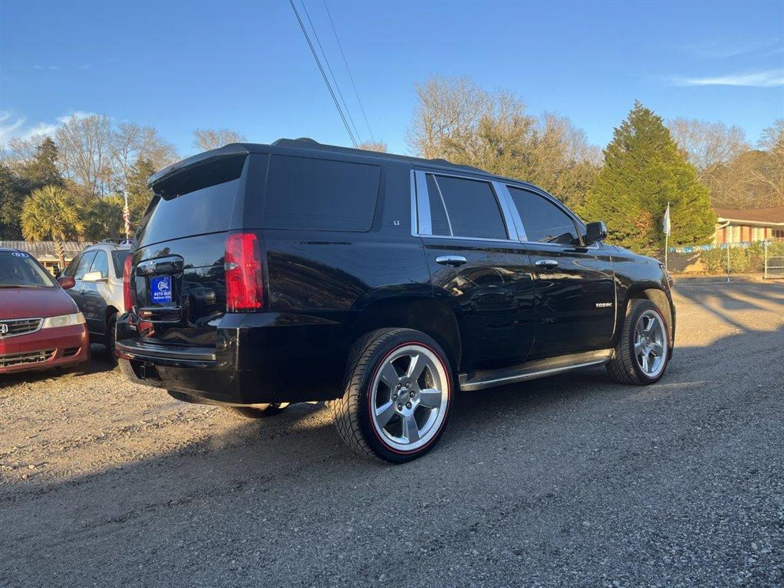 2015 Black /Black Chevrolet Tahoe (1GNSKBKC5FR) with an 5.3l V8 DI VVT Flex 5.3l engine, Automatic transmission, located at 745 East Steele Rd., West Columbia, SC, 29170, (803) 755-9148, 33.927212, -81.148483 - Special Internet Price-2015 Chevrolet Tahoe LT has Leather Interior, Heated Seats, 3rd Row Seating, Back Up Camera and Navigation - Photo #2