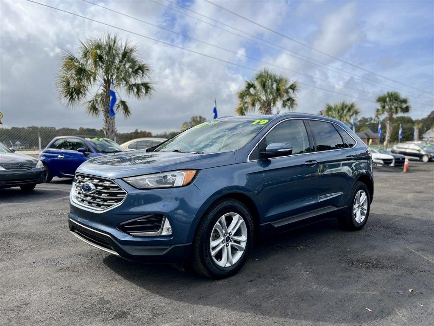 2019 Blue /Tan Ford Edge SEL FWD (2FMPK3J90KB) with an 2.0l I-4 DI Ecoboost 2.0l engine, Automatic transmission, located at 745 East Steele Rd., West Columbia, SC, 29170, (803) 755-9148, 33.927212, -81.148483 - Special Internet Price-2019 Ford Edge has trial subscription to SiriusXM, Leather Interior, Bluetooth, AM/FM Stereo/MP3 Capable -inc: speed-compensated volume and USB media hu, Back Up Camera, Lane-Keeping Assist Lane Keeping Assist, Blind Spot Information System, Automatic Emergency Braking and Cro - Photo#0