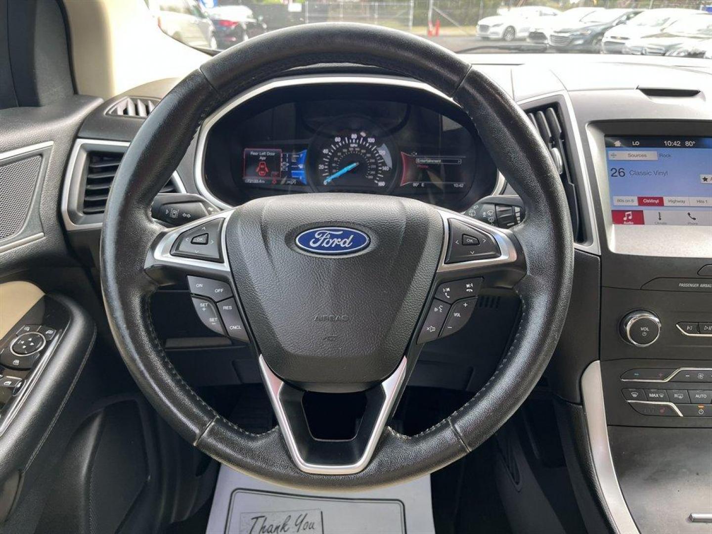 2019 Blue /Tan Ford Edge SEL FWD (2FMPK3J90KB) with an 2.0l I-4 DI Ecoboost 2.0l engine, Automatic transmission, located at 745 East Steele Rd., West Columbia, SC, 29170, (803) 755-9148, 33.927212, -81.148483 - Special Internet Price-2019 Ford Edge has trial subscription to SiriusXM, Leather Interior, Bluetooth, AM/FM Stereo/MP3 Capable -inc: speed-compensated volume and USB media hu, Back Up Camera, Lane-Keeping Assist Lane Keeping Assist, Blind Spot Information System, Automatic Emergency Braking and Cro - Photo#9