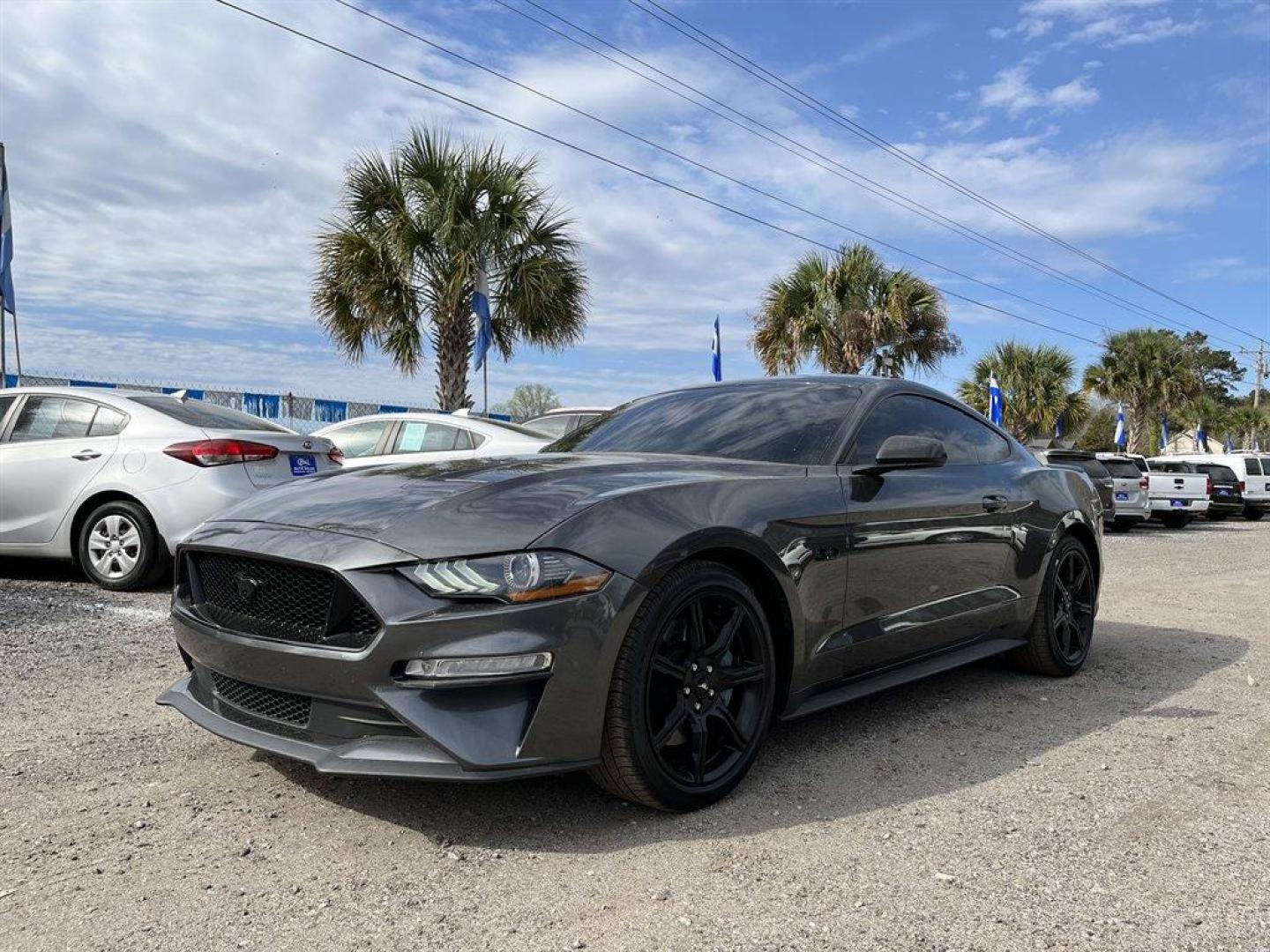 2019 Grey /Black Ford Mustang GT Premium Coupe (1FA6P8CF3K5) with an 5.0l V8 SFI 5.0l engine, Automatic transmission, located at 745 East Steele Rd., West Columbia, SC, 29170, (803) 755-9148, 33.927212, -81.148483 - Special Internet Price! 2019 Ford Mustang GT With SiriusXM Radio Trial, Bluetooth, Backup Camera, Radio w/Seek-Scan, Clock, Speed Compensated Volume Control, Aux Audio Input Jack, Steering Wheel Controls, Voice Activation and Radio Data System, Cloth Bucket Seats -inc: 6-way power front seats w/driv - Photo#0