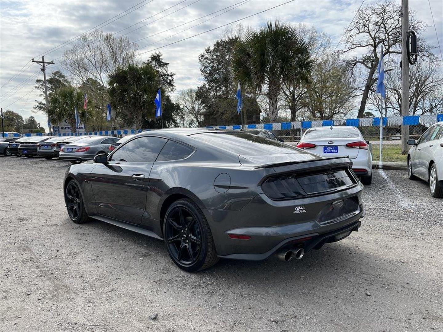 2019 Grey /Black Ford Mustang GT Premium Coupe (1FA6P8CF3K5) with an 5.0l V8 SFI 5.0l engine, Automatic transmission, located at 745 East Steele Rd., West Columbia, SC, 29170, (803) 755-9148, 33.927212, -81.148483 - Special Internet Price! 2019 Ford Mustang GT With SiriusXM Radio Trial, Bluetooth, Backup Camera, Radio w/Seek-Scan, Clock, Speed Compensated Volume Control, Aux Audio Input Jack, Steering Wheel Controls, Voice Activation and Radio Data System, Cloth Bucket Seats -inc: 6-way power front seats w/driv - Photo#2