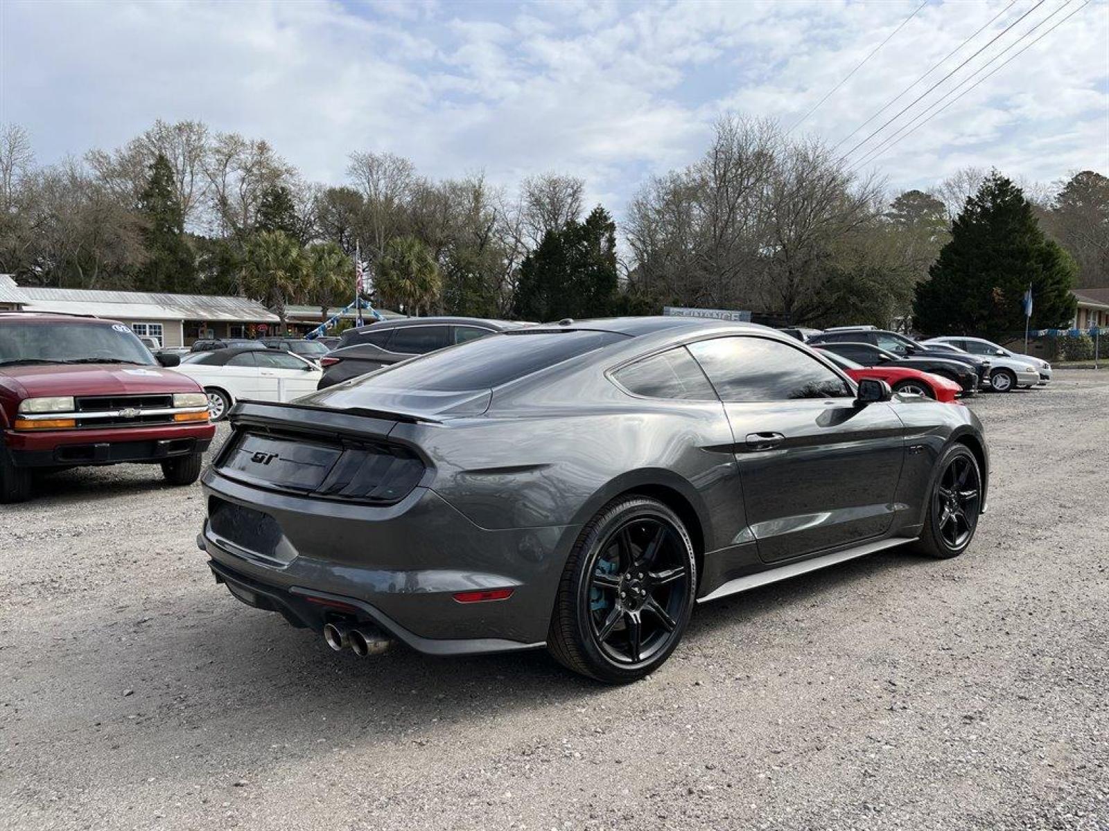 2019 Grey /Black Ford Mustang GT Premium Coupe (1FA6P8CF3K5) with an 5.0l V8 SFI 5.0l engine, Automatic transmission, located at 745 East Steele Rd., West Columbia, SC, 29170, (803) 755-9148, 33.927212, -81.148483 - Special Internet Price! 2019 Ford Mustang GT With SiriusXM Radio Trial, Bluetooth, Backup Camera, Radio w/Seek-Scan, Clock, Speed Compensated Volume Control, Aux Audio Input Jack, Steering Wheel Controls, Voice Activation and Radio Data System, Cloth Bucket Seats -inc: 6-way power front seats w/driv - Photo #3