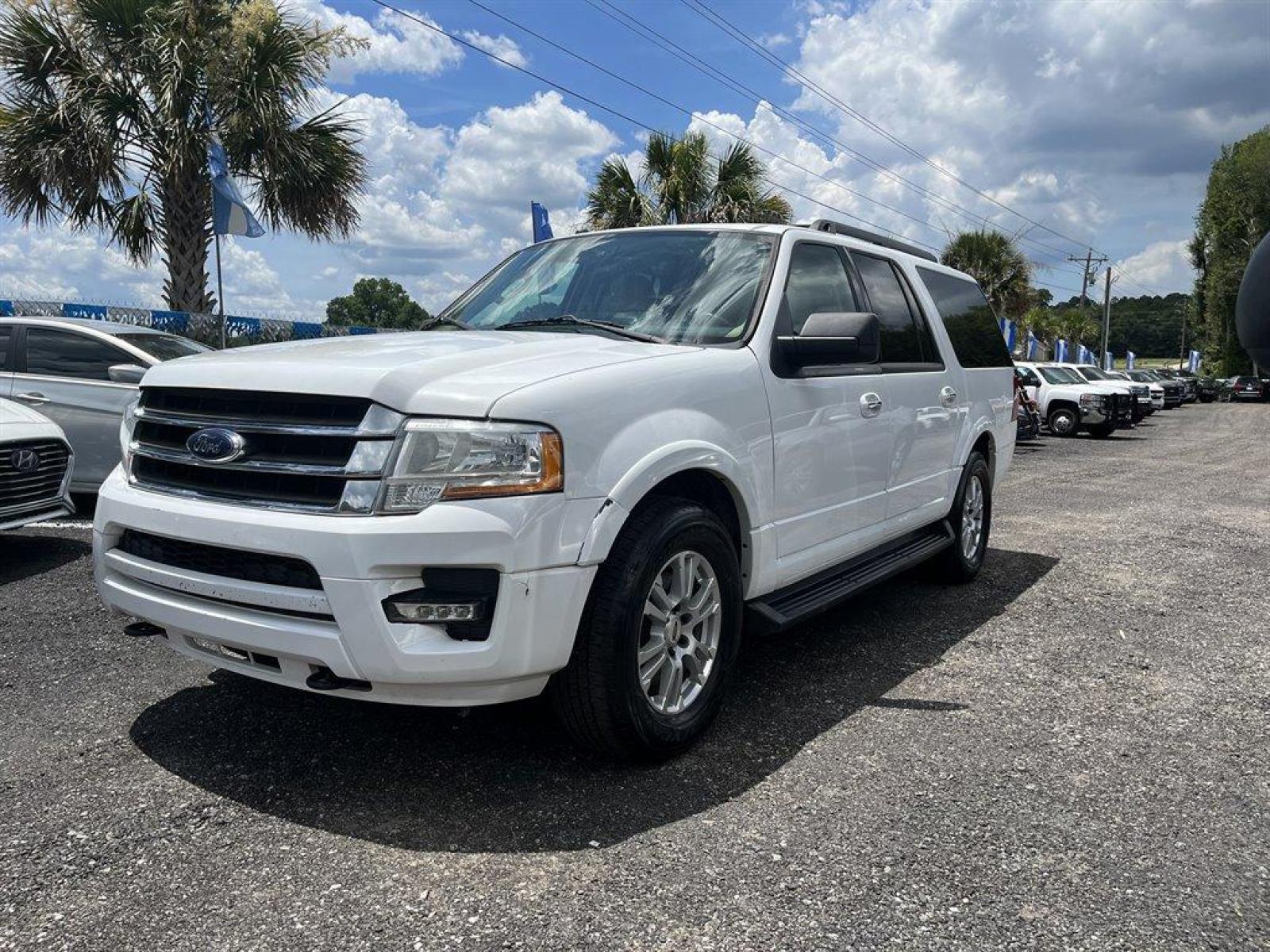 2015 White /Tan Ford Expedition EL (1FMJK1JT9FE) with an 3.5l V6 DI T/C Ecoboost 3 engine, Automatic transmission, located at 745 East Steele Rd., West Columbia, SC, 29170, (803) 755-9148, 33.927212, -81.148483 - Special Internet Price-2015 Ford Expedition EL has Climate Control Front Seats, 3rd Row Seating, Rear Climate Control, Back Up Camera, Bluetooth and 4X4 - Photo #0