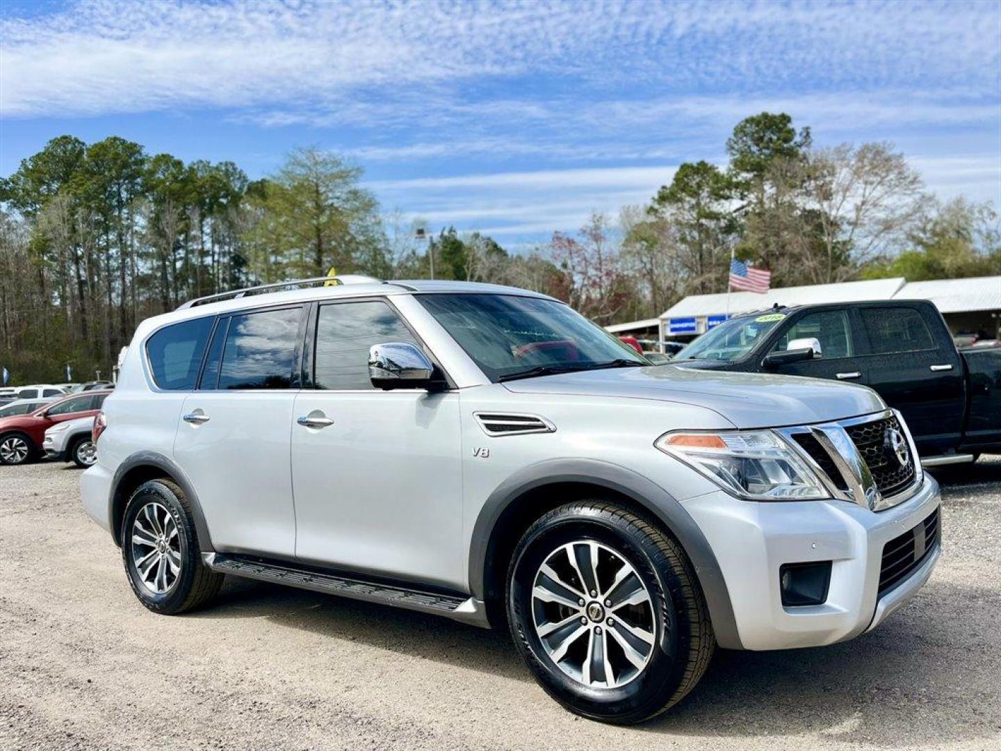 2018 Silver /Black Nissan Armada (JN8AY2ND2JX) with an 5.6l V8 MPI Dohc 5.6l engine, Automatic transmission, located at 745 East Steele Rd., West Columbia, SC, 29170, (803) 755-9148, 33.927212, -81.148483 - Special Internet Price-2018 Nissan Armada SL has Sunroof, Bluetooth, 3rd Row Seating and Dual Climate Control - Photo#3