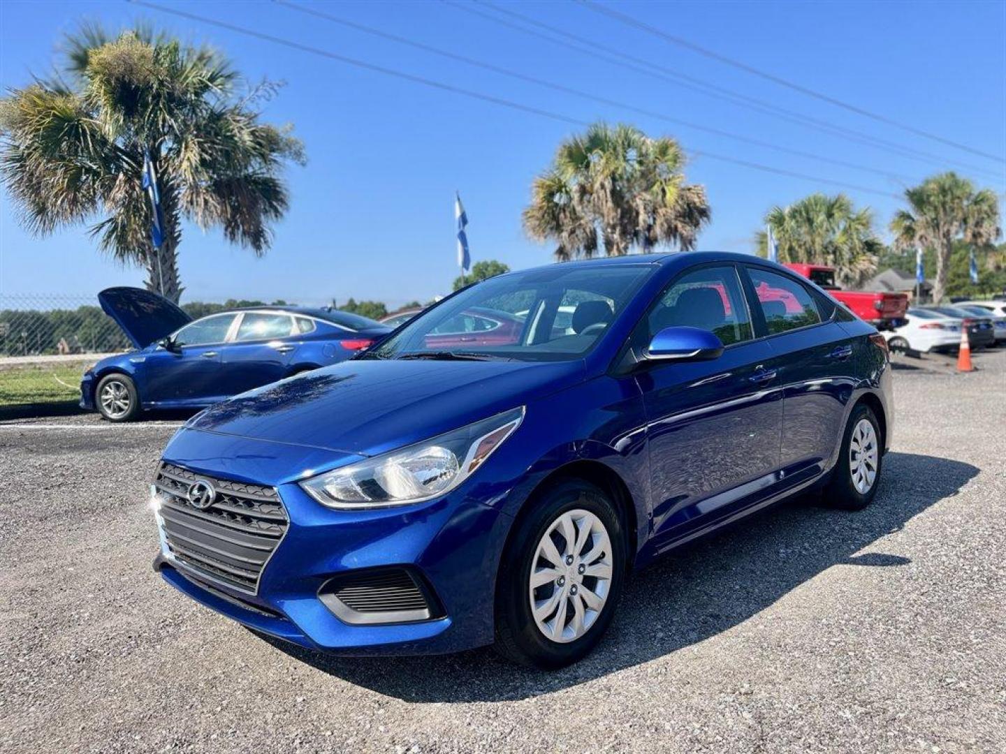 2022 Blue /Black Hyundai Accent (3KPC24A62NE) with an 1.6l I-4 DPI Dohc 1.6l engine, Automatic transmission, located at 745 East Steele Rd., West Columbia, SC, 29170, (803) 755-9148, 33.927212, -81.148483 - Special Internet Price! 2022 Hyundai Accent SE with Radio with Seek-Scan, steering-wheel-mounted audio controls and Bluetooth, Front Bucket Seats, 60-40 Folding Bench Rear Seat, Seats With Cloth Back Material, Manual Air Conditioning, Cruise Control With Steering Wheel Controls, Remote Keyless Entry - Photo#0