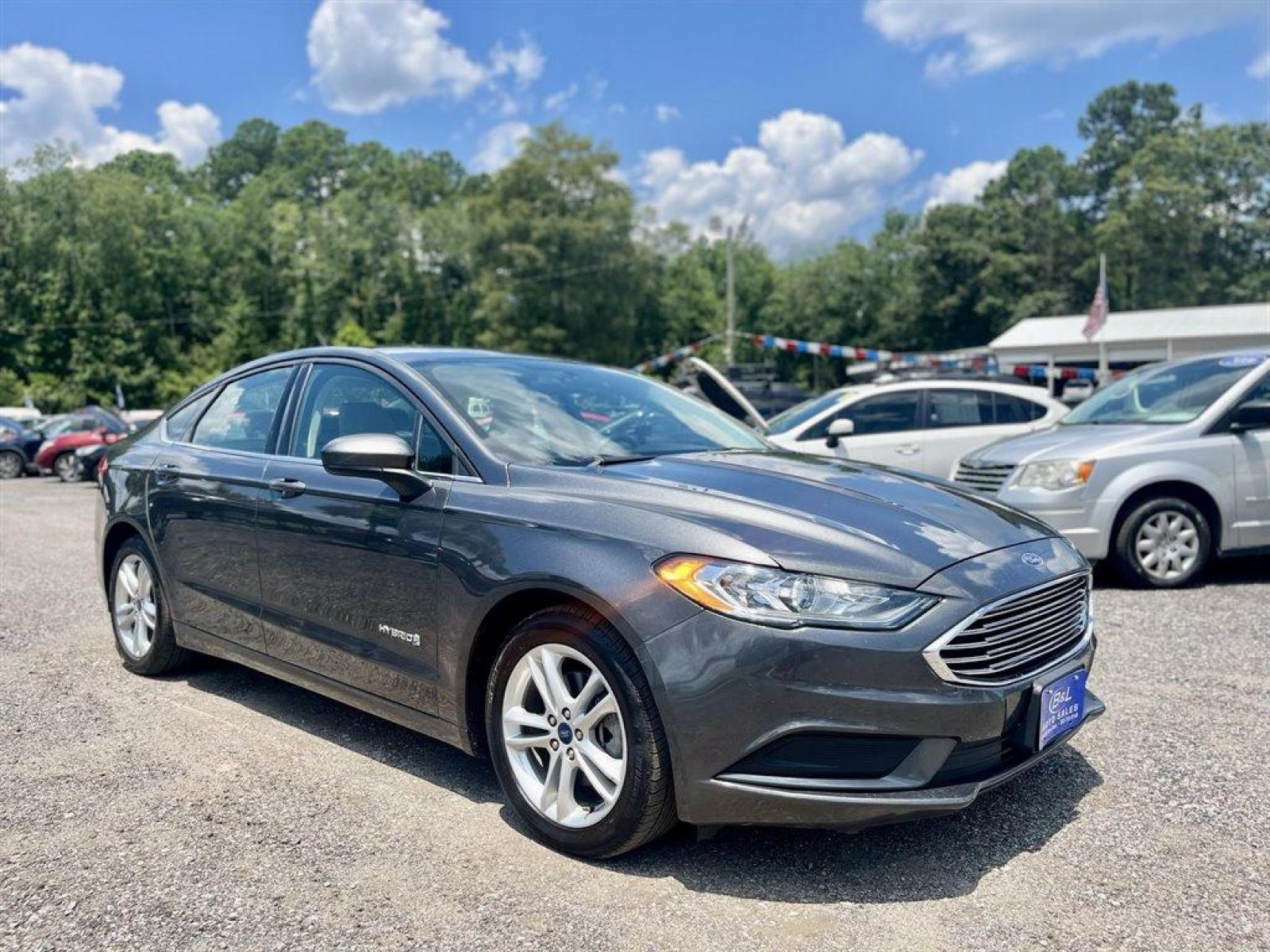 2018 Grey /Grey Ford Fusion (3FA6P0UU5JR) with an 2.0l I-4 Smpi Dohc Hybrid engine, Automatic transmission, located at 745 East Steele Rd., West Columbia, SC, 29170, (803) 755-9148, 33.927212, -81.148483 - Special Internet Price! 2018 FORD FUSION S HYBRID with Radio w/Seek-Scan, Bluetooth, Cruise Control, Backup Camera, 4.2 LCD screen, Remote Keyless Entry, Push to Start, Cloth Interior, 60-40 Folding Bench Rear Seats, Plus More! - Photo #3