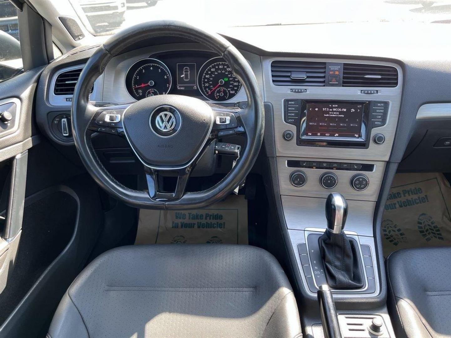 2015 Grey /Black Volkswagen Golf (3VW217AU8FM) with an 1.8l I-4 DI Dohc T/C 1.8l engine, Automatic transmission, located at 745 East Steele Rd., West Columbia, SC, 29170, (803) 755-9148, 33.927212, -81.148483 - Special Internet Price! 2015 Volkswagen Golf with Bluetooth, 5.8 Touchscreen AM/FM Audio, Backup camera, Sunroof, Leather interior, Remote Keyless Entry, Powered front seats, Manual Air Conditioning, Rear 60-40 Folding Bench, Powered windows, Powered door locks, Plus more! - Photo#4