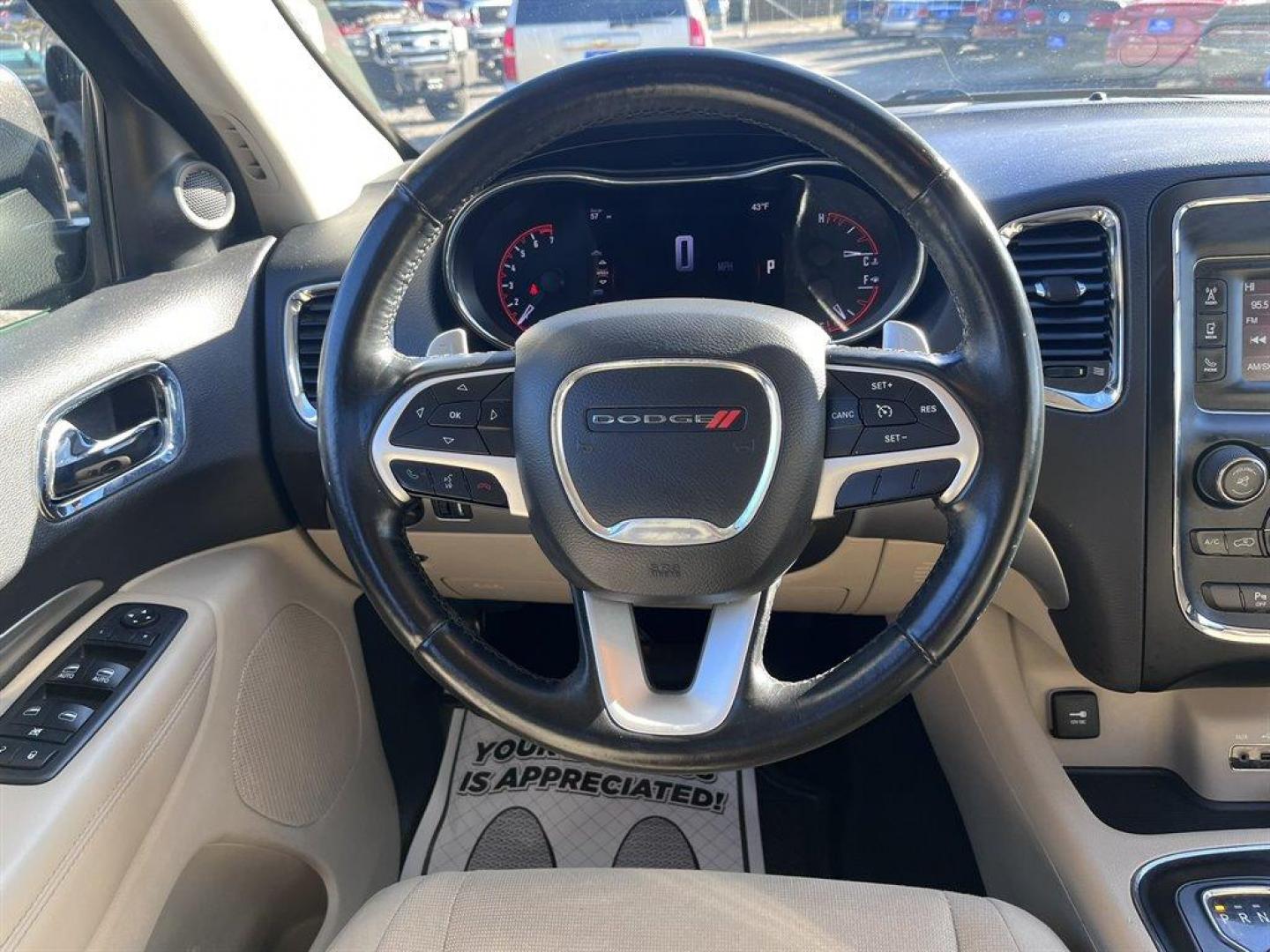 2017 Grey /Tan Dodge Durango (1C4RDJAGXHC) with an 3.6l V6 MPI Dohc 3.6l engine, Automatic transmission, located at 745 East Steele Rd., West Columbia, SC, 29170, (803) 755-9148, 33.927212, -81.148483 - Special Internet Price! 2017 Dodge Durango SXT with Uconnect, Cruise Control, Keyless Entry, Dual Zone Front Automatic Air Conditioning, Cargo Area Concealed Storage, 3rd Row Seating, Cloth Interior, Heated Front Seats, Powered Driver Seat, Powered Windows, Powered Door Locks, Plus More! - Photo#5