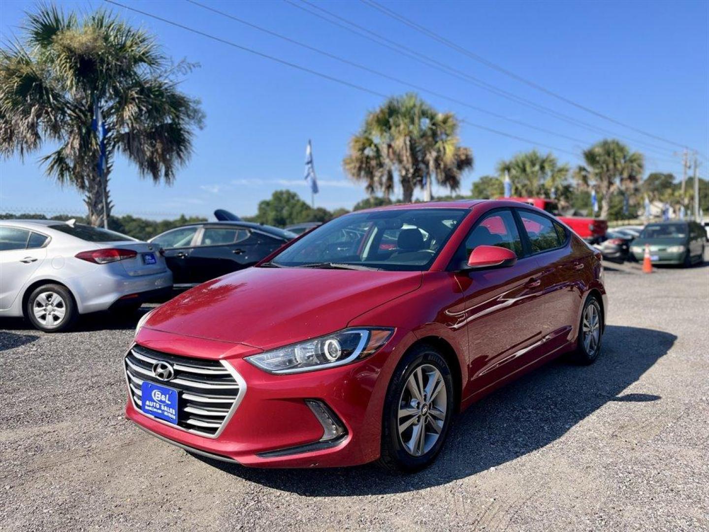 2017 Burgundy /Black Hyundai Elantra (5NPD84LFXHH) with an 2.0l I-4 MPI Dohc 2.0l engine, Automatic transmission, located at 745 East Steele Rd., West Columbia, SC, 29170, (803) 755-9148, 33.927212, -81.148483 - Special Internet Price! 2017 Hyundai Elantra with Bluetooth, AM/FM/SiriusXM/MP3, Cruise Control, Backup camera, Sunroof, Powered driver seat, Cloth interior, Remote Keyless Entry, Rear Collision Warning, Blind Spot, Plus more! - Photo#0