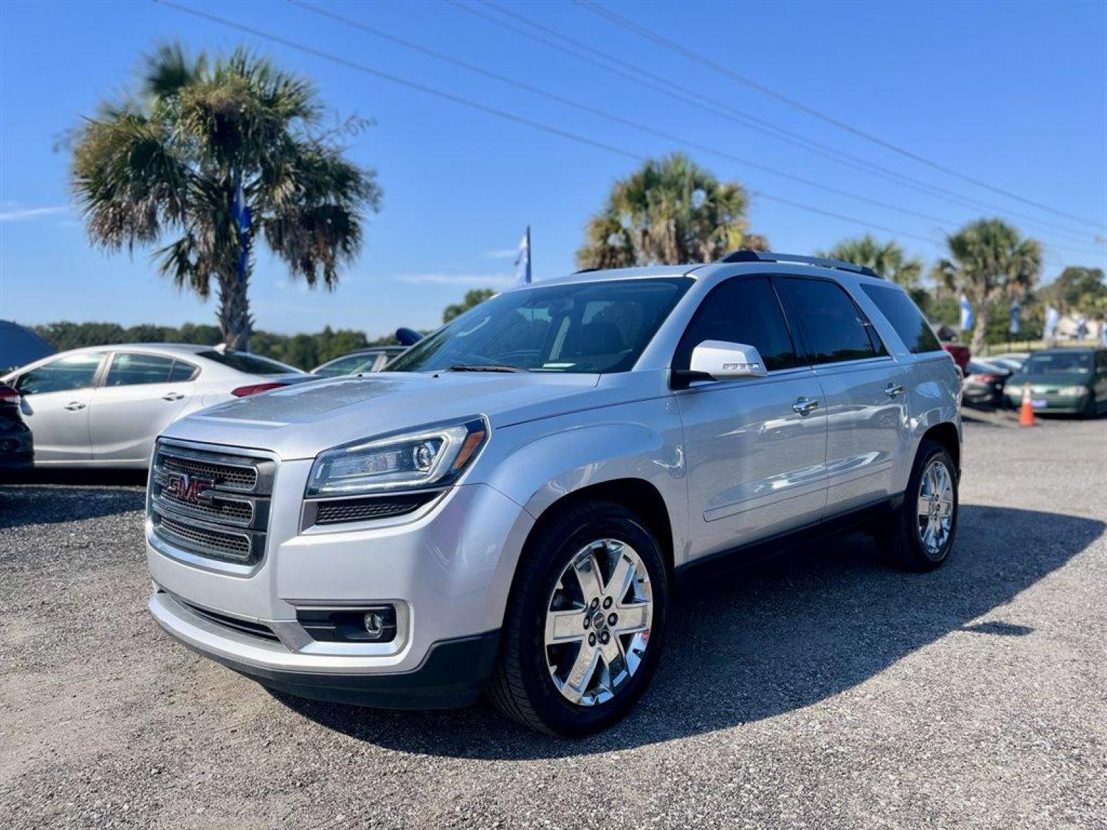 2017 Silver /Black GMC Acadia Limited (1GKKRSKD9HJ) with an 3.6l V6 DI Dohc 3.6l engine, Automatic transmission, located at 745 East Steele Rd., West Columbia, SC, 29170, (803) 755-9148, 33.927212, -81.148483 - Special Internet Price! 2017 GMC Acadia Limited with Bluetooth, SiriusXM Satellite Radio, 6.5 diagonal touch-screen display, Audio system controls, rear with headphone jacks, Backup camera, Navigation, Cruise control, Dual sunroofs, Leather interior, tri-zone automatic climate control with individu - Photo #0
