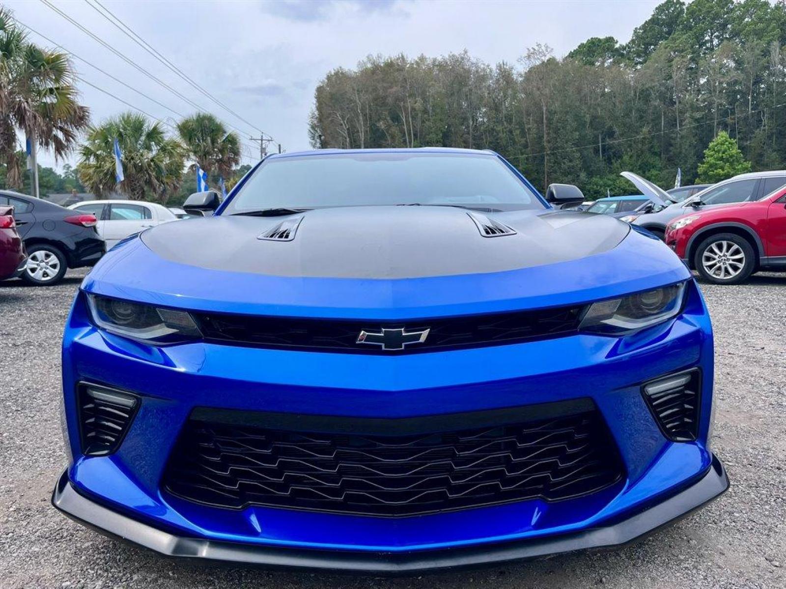 2018 Blue /Black Chevrolet Camaro (1G1FE1R73J0) with an 6.2l V8 DI OHV VVT HO 6.2 engine, Manual transmission, located at 745 East Steele Rd., West Columbia, SC, 29170, (803) 755-9148, 33.927212, -81.148483 - Special Internet Price! 2018 Chevrolet Camaro 1SS with Chevrolet MyLink Radio with 8 diagonal color touch-screen, Bluetooth, SiriusXM Satellite Radio, Keyless Open Recaro front bucket seats, 6-Speed manual transmission, Aftermarket performance upgrades, 4 brand new tires, Air conditioning, Plus more - Photo #5