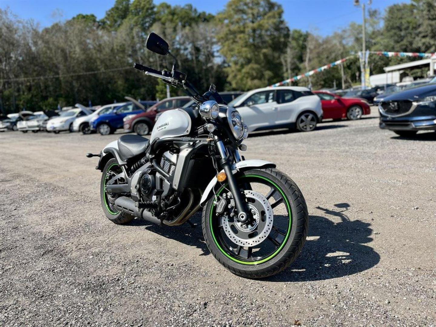 2015 White Kawasaki Vulcan 650 (JKAENEB14FD) , located at 745 East Steele Rd., West Columbia, SC, 29170, (803) 755-9148, 33.927212, -81.148483 - Photo#2