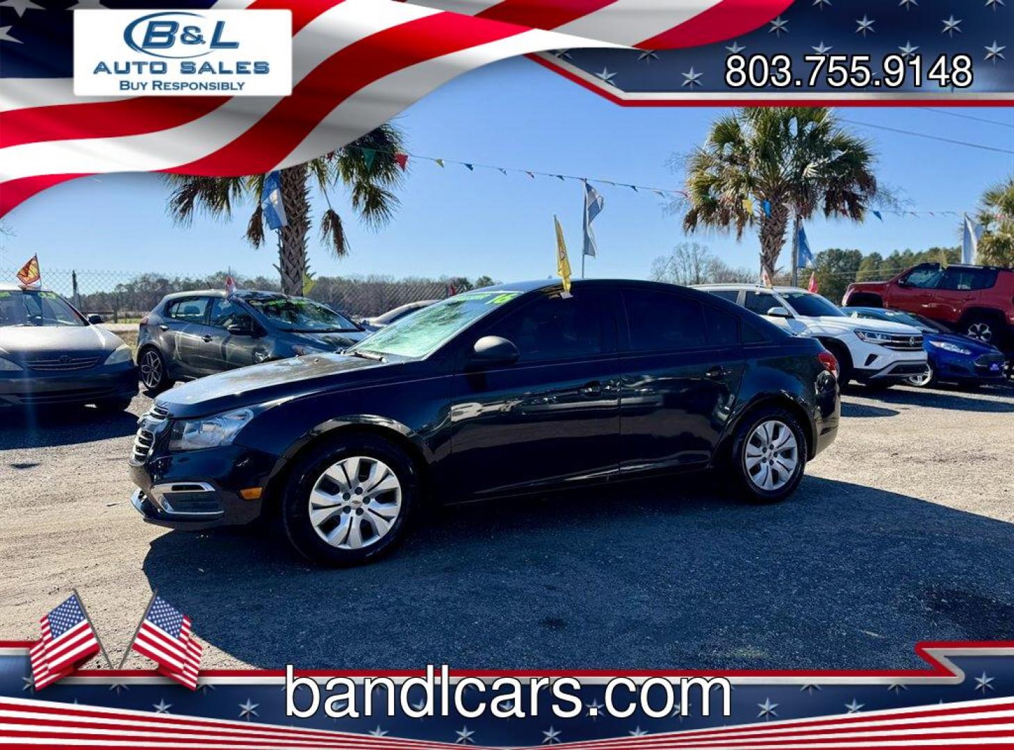 2016 Black /Black Chevrolet Cruze Limited (1G1PC5SH1G7) with an 1.8l I-4 MFI Dohc Flex 1. engine, Automatic transmission, located at 745 East Steele Rd., West Columbia, SC, 29170, (803) 755-9148, 33.927212, -81.148483- Photo#0