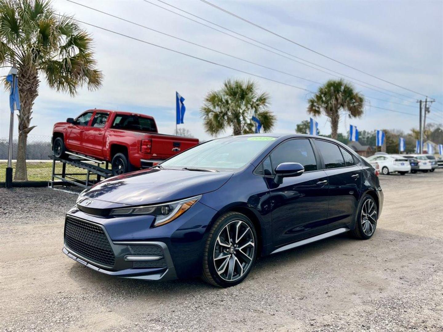 2020 Blue /Black Toyota Corolla (5YFS4RCE7LP) with an 2.0l I-4 DI Dohc 2.0l engine, Automatic transmission, located at 745 East Steele Rd., West Columbia, SC, 29170, (803) 755-9148, 33.927212, -81.148483 - Special Internet Price! 2020 Toyota Corolla with Bluetooth, AM/FM, 2 LCD Monitors In The Front, Backup Camera, Cruise Control, Remote Keyless Entry, Sport Front Seats, Rear 60-40 Folding Bench, Powered Windows, Powered Door Locks, Plus More! - Photo#0