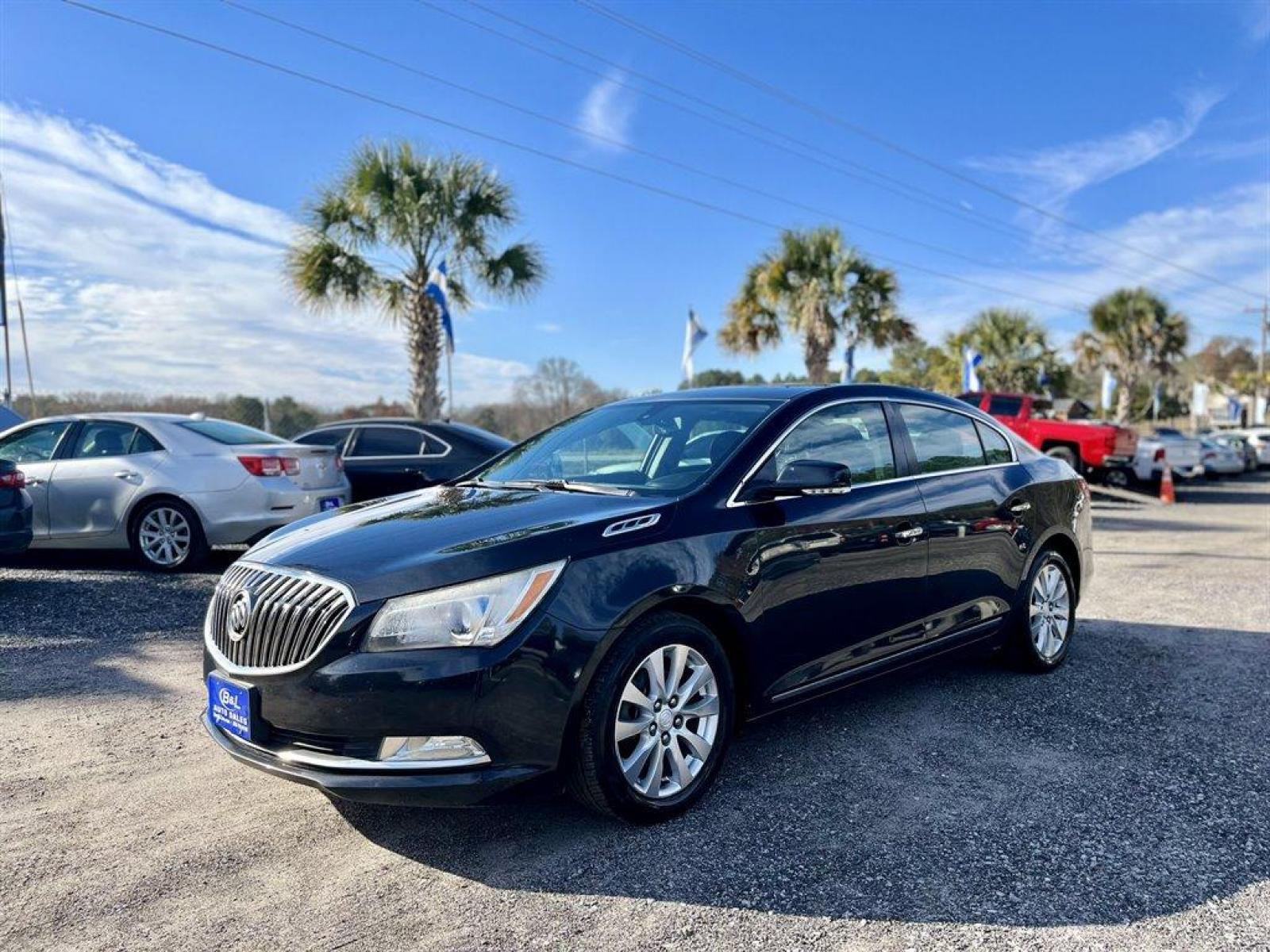2014 Black /Black Buick Lacrosse (1G4GB5GR9EF) with an 2.4l I-4 DI Dohc Ecotec 2 engine, Automatic transmission, located at 745 East Steele Rd., West Columbia, SC, 29170, (803) 755-9148, 33.927212, -81.148483 - Special Internet Price! 2014 Buick LaCrosse with Bluetooth, AM/FM stereo and CD player includes USB port, SiriusXM Satellite Radio, Push button to start, Cruise control, Backup camera, Leather interior, Heated front seats, Memory driver seat, plus more! - Photo #0