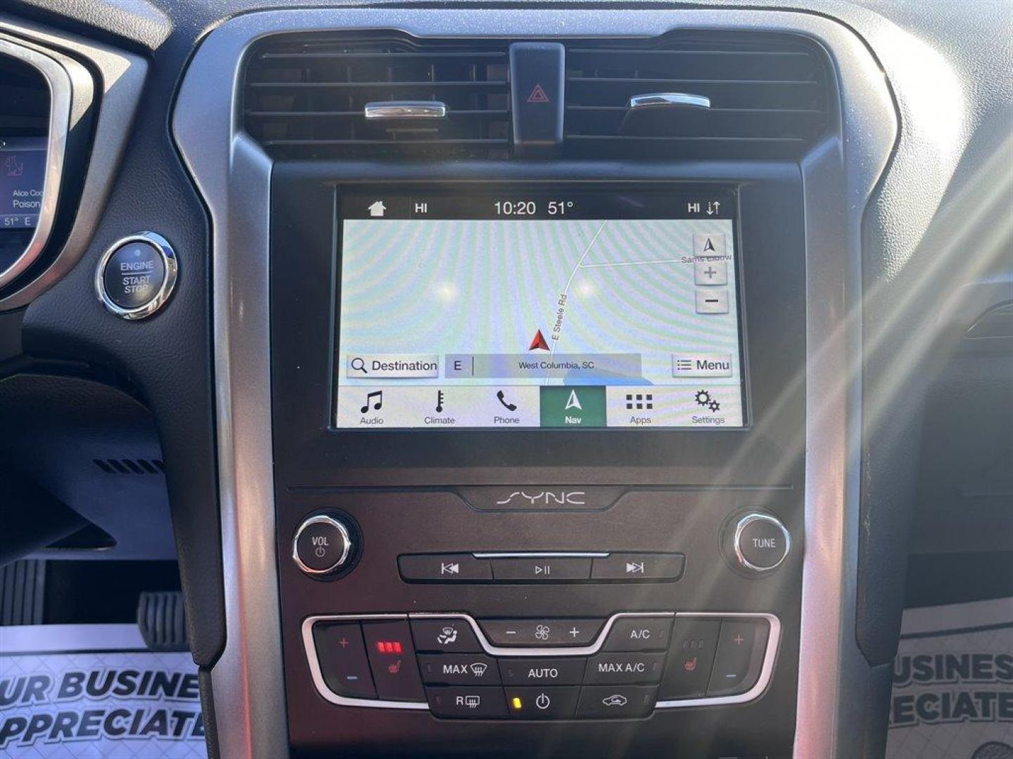 2019 Silver /Black Ford Fusion (3FA6P0CD6KR) with an 1.5l I-4 DI Dohc Ecoboost engine, Automatic transmission, located at 745 East Steele Rd., West Columbia, SC, 29170, (803) 755-9148, 33.927212, -81.148483 - Special Internet Price! 2019 Ford Fusion with Bluetooth, Navigation, Backup Camera, Cruise Control, Sunroof, Remote Keyless Entry, Push To Start, Leather Interior, Heated Front Seats, Powered Front Seats, Rear 60-40 Folding Bench Seat, Powered Door Locks, Powered Windows, Plus More! - Photo#12