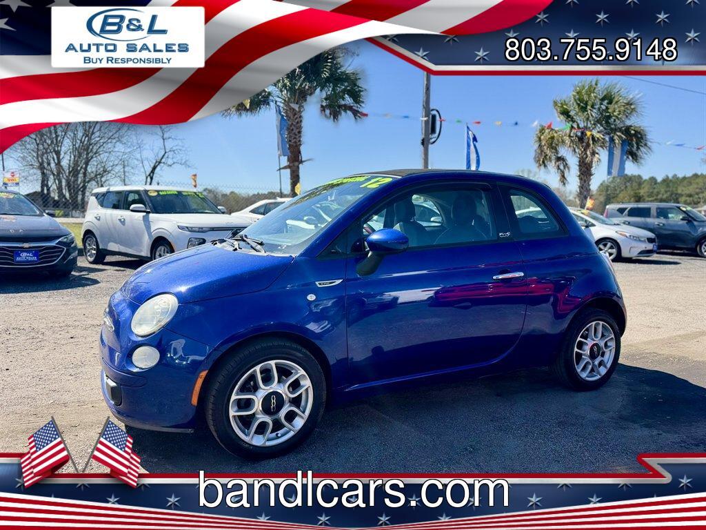 2012 Blue /Black Fiat 500 (3C3CFFDRXCT) with an 1.4l I-4 MPI 1.4l engine, Manual transmission, located at 745 East Steele Rd., West Columbia, SC, 29170, (803) 755-9148, 33.927212, -81.148483 - Photo#0