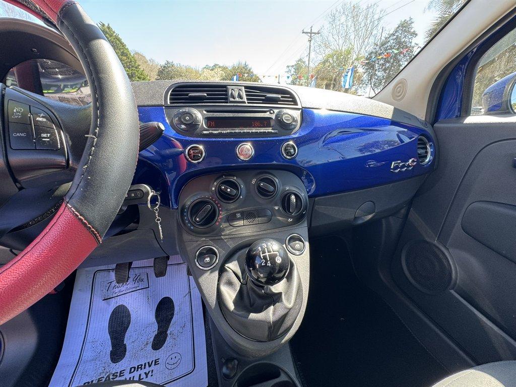 2012 Blue /Black Fiat 500 (3C3CFFDRXCT) with an 1.4l I-4 MPI 1.4l engine, Manual transmission, located at 745 East Steele Rd., West Columbia, SC, 29170, (803) 755-9148, 33.927212, -81.148483 - Photo#10