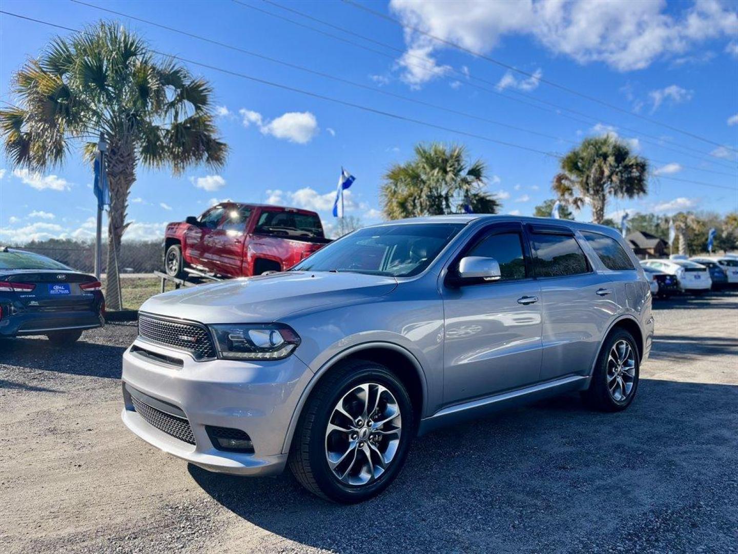 2019 Silver /Black Dodge Durango (1C4RDHDG1KC) with an 3.6l V6 MPI Dohc 3.6l engine, Automatic transmission, located at 745 East Steele Rd., West Columbia, SC, 29170, (803) 755-9148, 33.927212, -81.148483 - Special Internet Price! 2019 Dodge Durango GT with Bluetooth, Uconnect, 2 LCD Monitors In The Front, Backup Camera, Cruise Control, Dual Zone Front Automatic Air Conditioning, Remote Keyless Entry, Push Button Start, Leather Interior, 3rd Row Seating, Powered Windows, Powered Liftgate, Powered Door - Photo#0