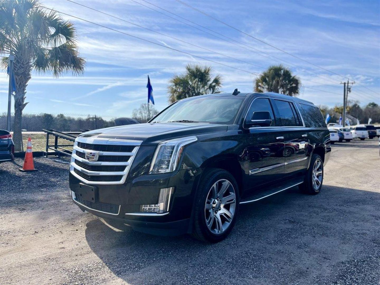 2016 Black /Black Cadillac Escalade (1GYS4HKJ3GR) with an 6.2l V8 DI VVT Flex 6.2l engine, Automatic transmission, located at 745 East Steele Rd., West Columbia, SC, 29170, (803) 755-9148, 33.927212, -81.148483 - Special Internet Price! 2016 Cadillac Escalade ESV Luxury with Bluetooth, 3-month All Access trial subscription SiriusXM Satellite Radio, Backup camera, Navigation, Cruise control, Head-Up display, Push to start, Keyless entry, Sunroof, Dual rear entertainment, Black leather interior, Driver memory - Photo#0