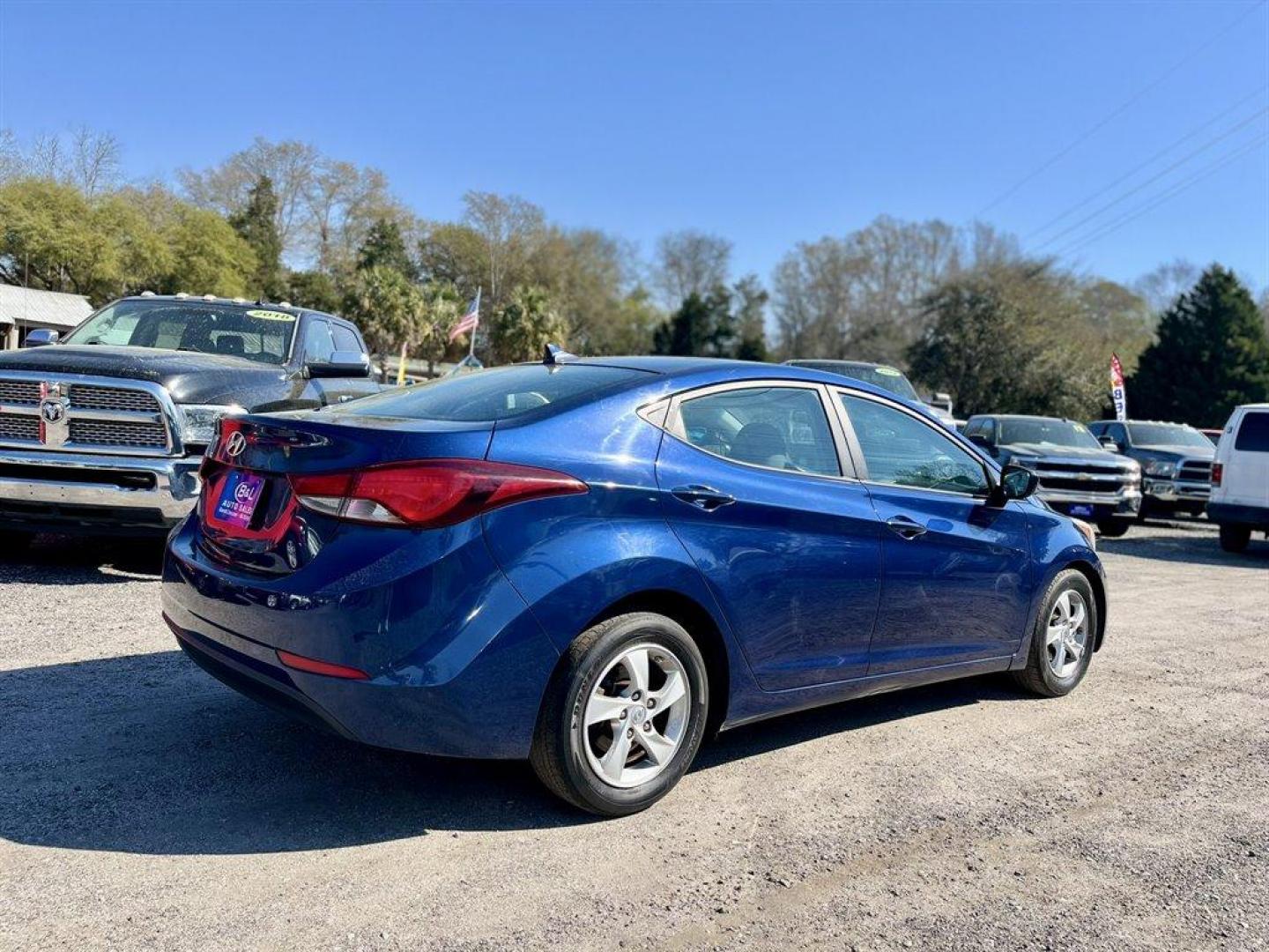 2015 Blue /Grey Hyundai Elantra (5NPDH4AE1FH) with an 1.8l I-4 MPI Dohc 1.8l engine, Automatic transmission, located at 745 East Steele Rd., West Columbia, SC, 29170, (803) 755-9148, 33.927212, -81.148483 - Special Internet Price! 2015 Hyundai Elantra Limited with AM/FM/CD/MP3, Bluetooth, Remote Keyless Entry, Cruise control, Manual Air Conditioning, Cloth interior, Rear 60-40 folding bench, Powered windows, Powered door locks, Plus more! - Photo#2