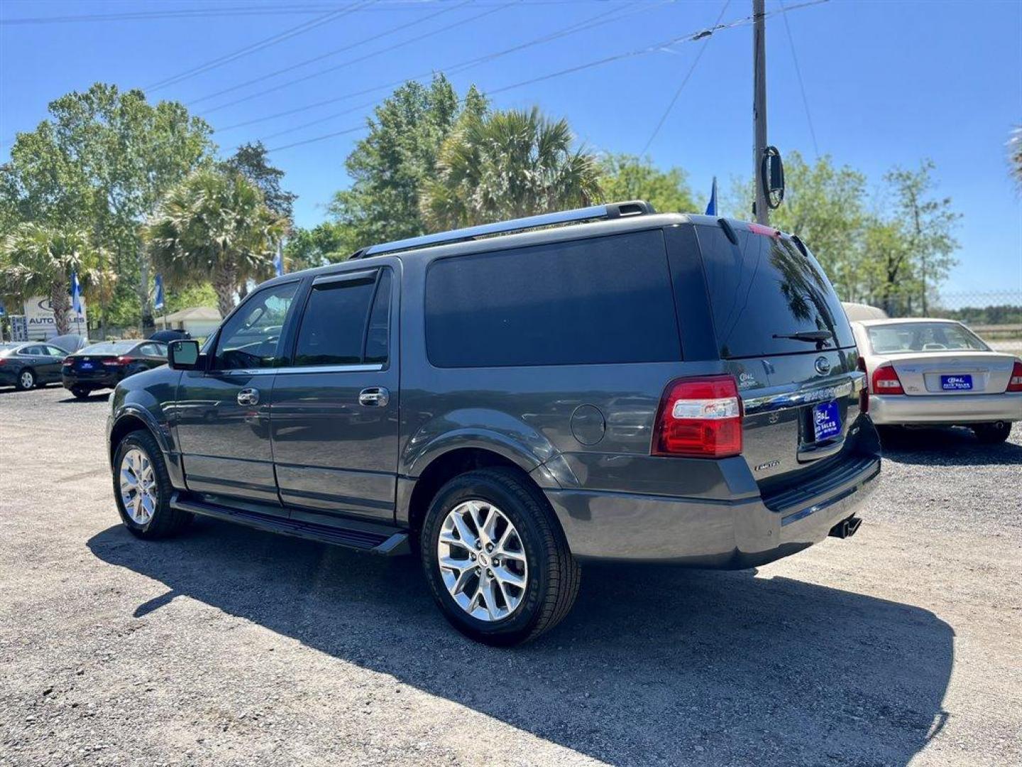 2017 Grey /Tan Ford Expedition EL (1FMJK1KT9HE) with an 3.5l V6 DI T/C Ecoboost 3 engine, Automatic transmission, located at 745 East Steele Rd., West Columbia, SC, 29170, (803) 755-9148, 33.927212, -81.148483 - Special Internet Price! 2017 Ford Expedition EL Limited with Bluetooth, SiriusXM Satellite Radio, Navigation, Backup camera, Sunroof, Cruise control, Duel zone front automatic air conditioning, Leather interior, Heating and cooling front seats, 2nd Fixed 60-40 Split-Bench, 3rd row seating, 3rd row p - Photo#1