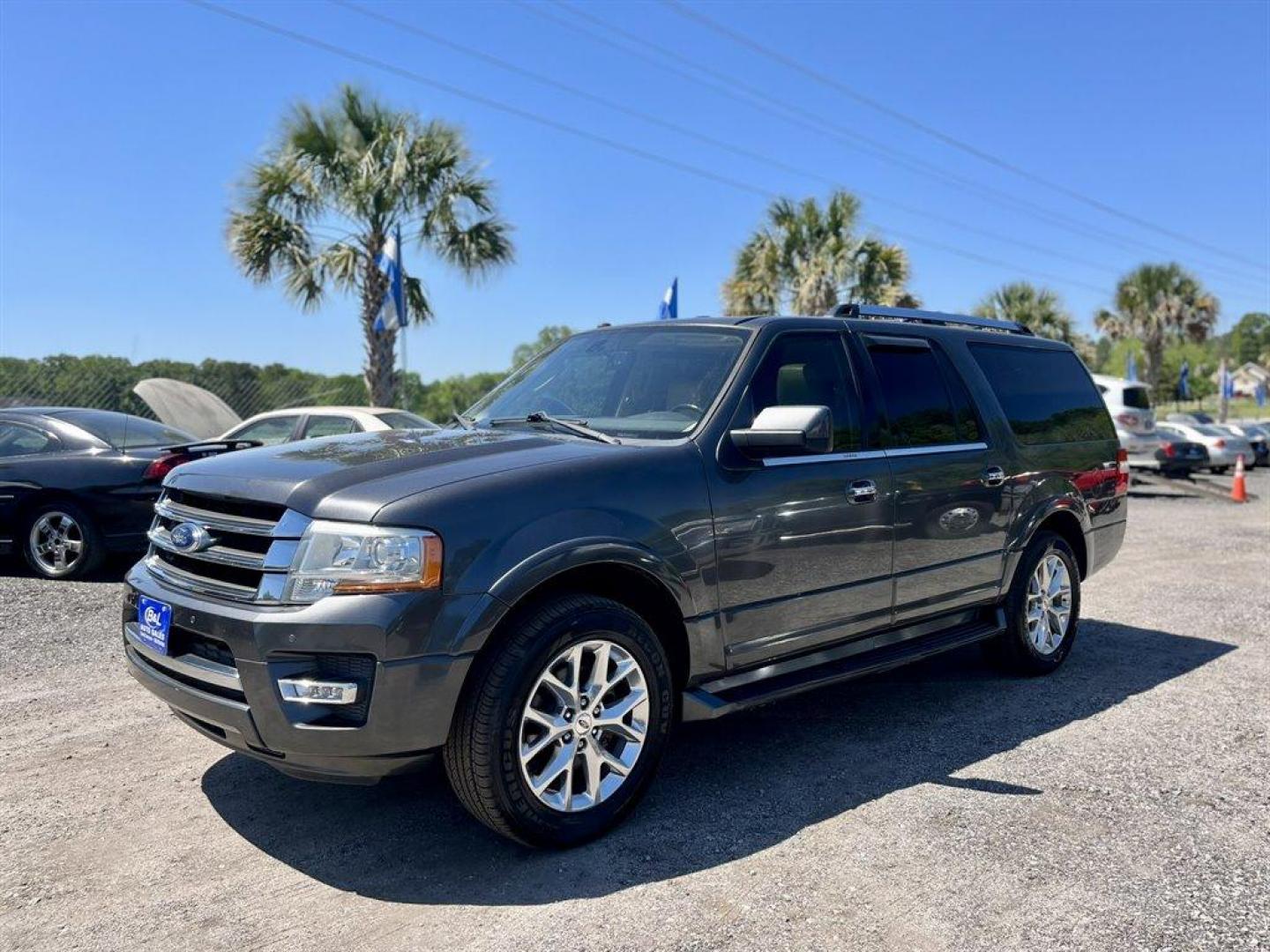 2017 Grey /Tan Ford Expedition EL (1FMJK1KT9HE) with an 3.5l V6 DI T/C Ecoboost 3 engine, Automatic transmission, located at 745 East Steele Rd., West Columbia, SC, 29170, (803) 755-9148, 33.927212, -81.148483 - Special Internet Price! 2017 Ford Expedition EL Limited with Bluetooth, SiriusXM Satellite Radio, Navigation, Backup camera, Sunroof, Cruise control, Duel zone front automatic air conditioning, Leather interior, Heating and cooling front seats, 2nd Fixed 60-40 Split-Bench, 3rd row seating, 3rd row p - Photo#0