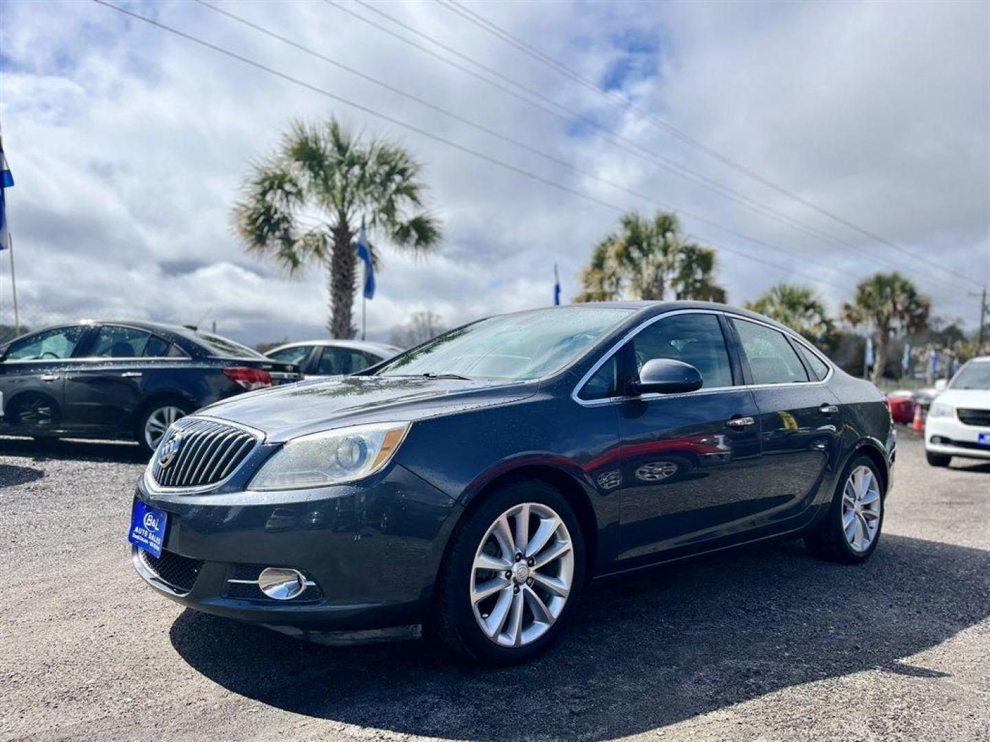 2013 Grey /Black Buick Verano (1G4PP5SK3D4) with an 2.4l I-4 DI Dohc 2.4l engine, Automatic transmission, located at 745 East Steele Rd., West Columbia, SC, 29170, (803) 755-9148, 33.927212, -81.148483 - 2013 Buick Verano with Bluetooth, AM/FM/SiriusXM stereo, Remote Keyless Entry, Remote vehicle starter system, Cruise control, Rear 60-40 split-folding, Leather interior, Powered windows, Powered door locks, Plus more! - Photo#0