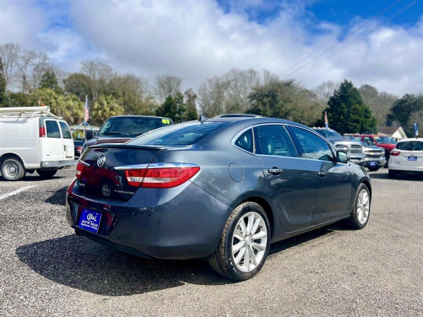 2013 Grey /Black Buick Verano (1G4PP5SK3D4) with an 2.4l I-4 DI Dohc 2.4l engine, Automatic transmission, located at 745 East Steele Rd., West Columbia, SC, 29170, (803) 755-9148, 33.927212, -81.148483 - 2013 Buick Verano with Bluetooth, AM/FM/SiriusXM stereo, Remote Keyless Entry, Remote vehicle starter system, Cruise control, Rear 60-40 split-folding, Leather interior, Powered windows, Powered door locks, Plus more! - Photo#2