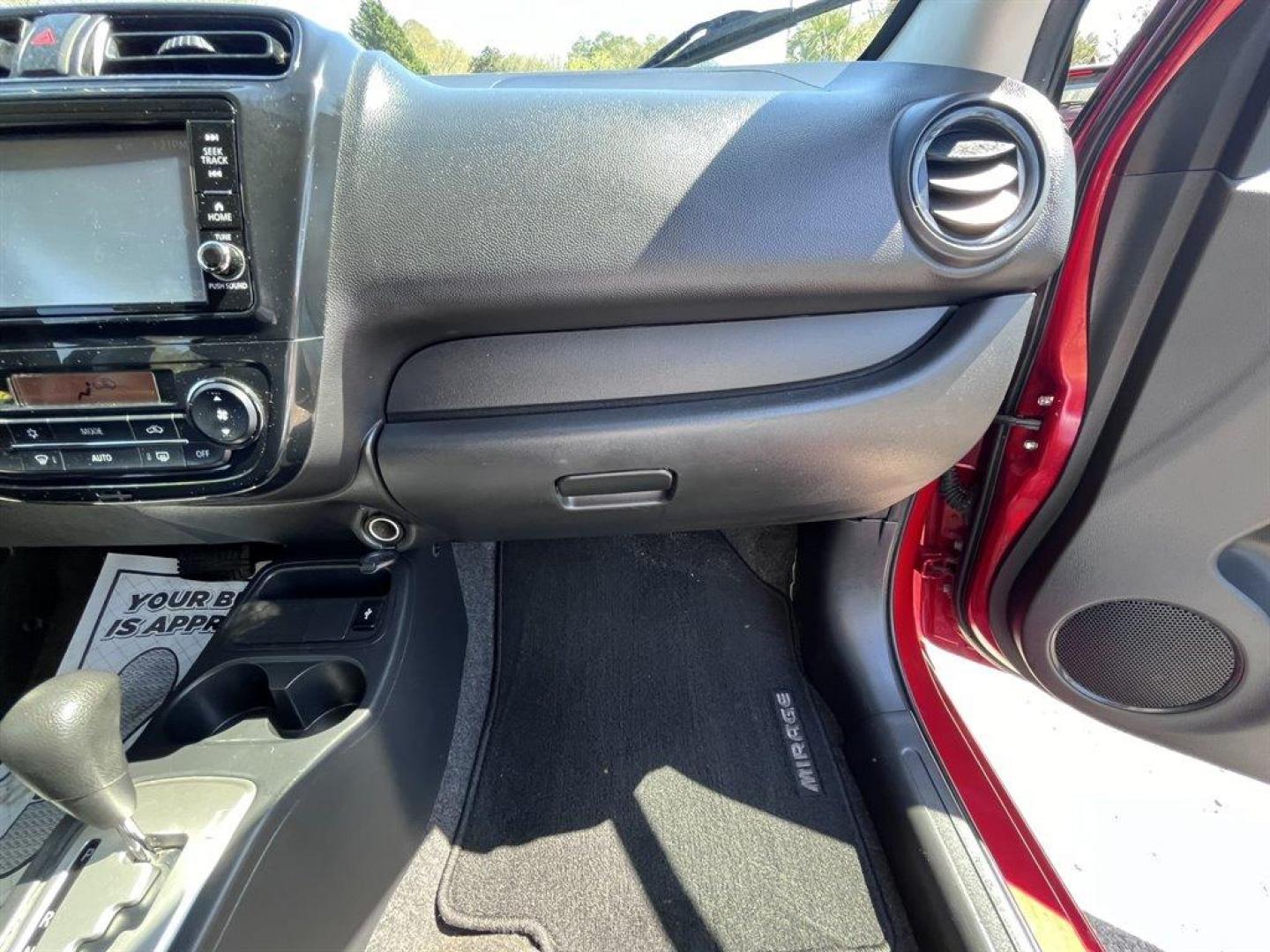 2020 Red /Black Mitsubishi Mirage (ML32A3HJ5LH) with an 1.2 I-3 EFI Dohc 1.2 engine, Automatic transmission, located at 745 East Steele Rd., West Columbia, SC, 29170, (803) 755-9148, 33.927212, -81.148483 - 2020 Mitsubishi Mirage ES with AM/FM, HD Radio, Bluetooth, Backup Camera, Cruise Control, Remote Keyless Entry, Automatic Air Conditioning, Front Bucket Seats, Rear 60-40 Folding Bench, Powered Windows, Powered Door Locks, Plus More! - Photo#23