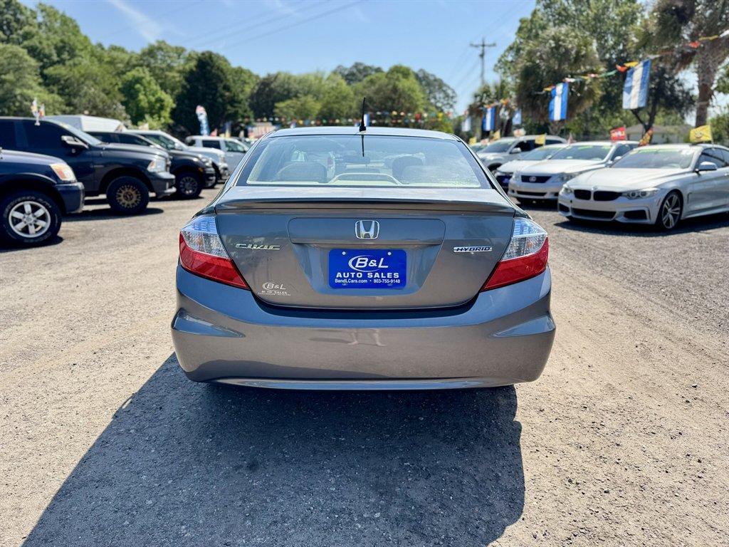 2012 Grey /Taupe Honda Civic (JHMFB4F2XCS) with an 1.5l I-4 MPI Sohc Hybrid engine, Automatic transmission, located at 745 East Steele Rd., West Columbia, SC, 29170, (803) 755-9148, 33.927212, -81.148483 - Photo#4