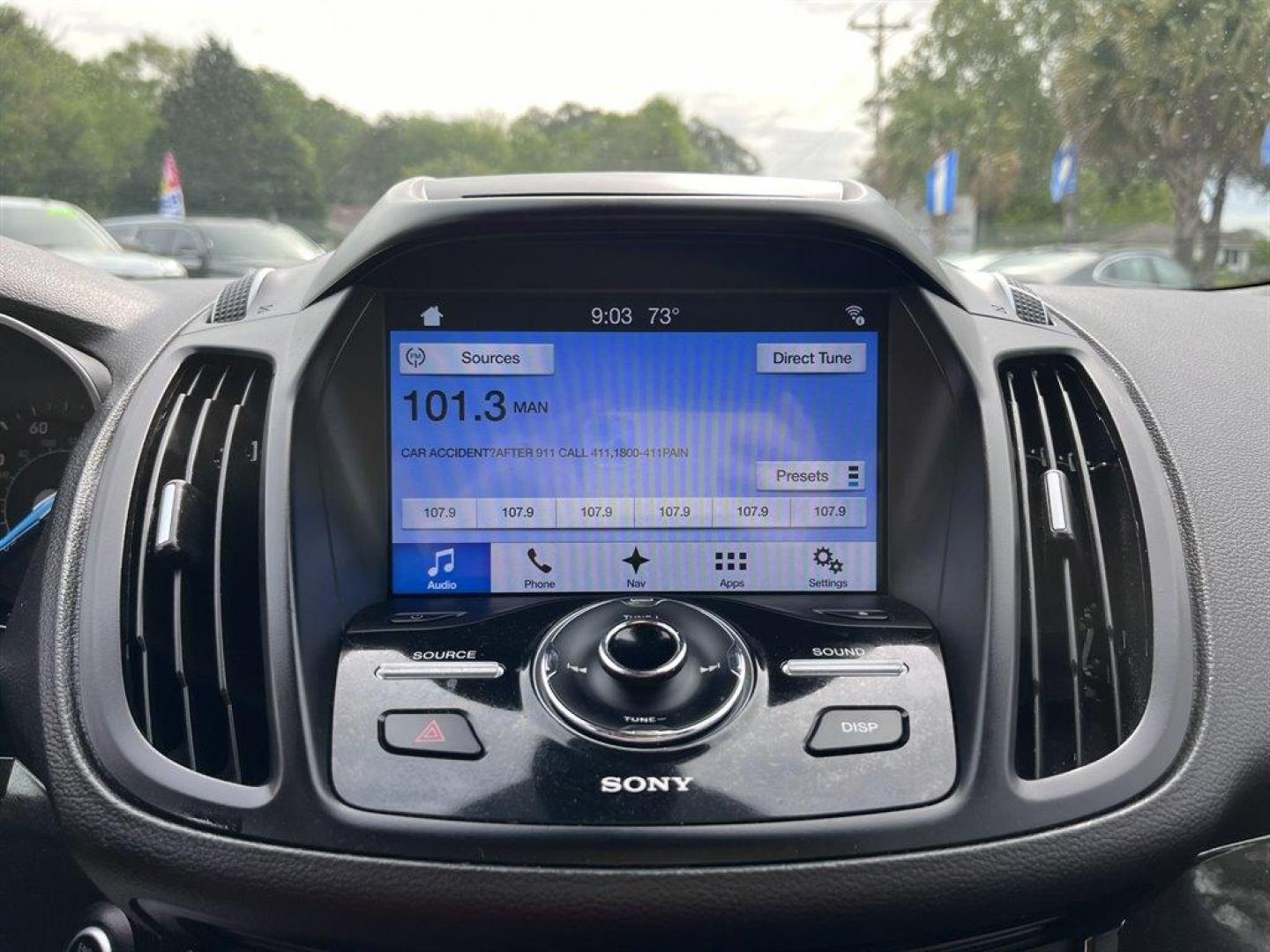 2017 Black /Black Ford Escape (1FMCU9J9XHU) with an 2.0l I-4 DI T/C Ecoboost engine, Automatic transmission, located at 745 East Steele Rd., West Columbia, SC, 29170, (803) 755-9148, 33.927212, -81.148483 - Special Internet Price! 2017 Ford Escape Titanium with Bluetooth, 8 center LCD touch-screen, Backup camera, Navigation, Cruise control, Powered front seats, Leather interior, Heated front seats, Keyless entry, Push to start, Powered liftgate, Powered windows, Powered door locks, Plus more! - Photo#12