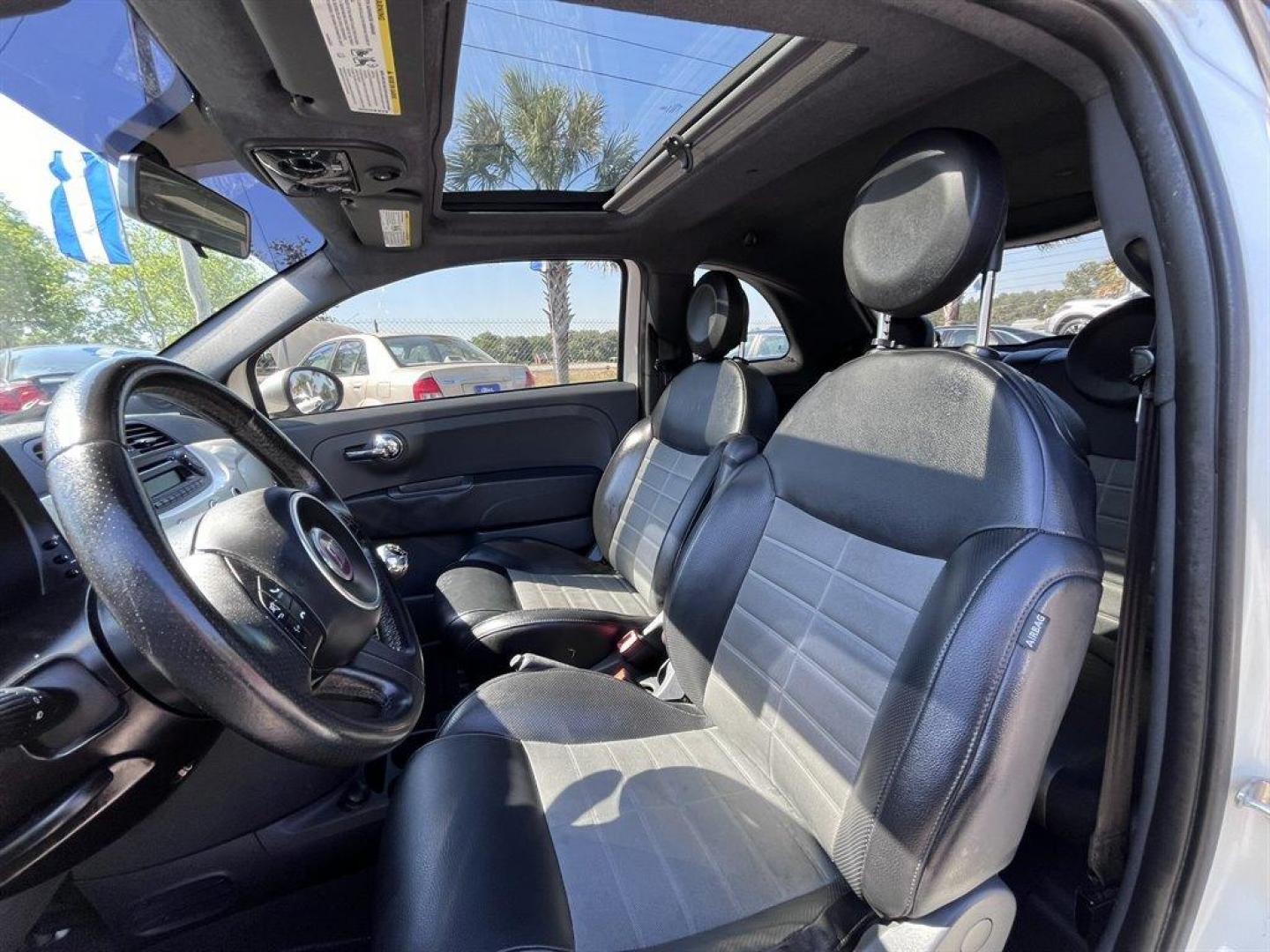 2012 White /Black Fiat 500 (3C3CFFBR5CT) with an 1.4l I-4 MPI 1.4l engine, Manual transmission, located at 745 East Steele Rd., West Columbia, SC, 29170, (803) 755-9148, 33.927212, -81.148483 - Special Internet Price! 2012 Fiat 500 Sport with AM/FM radio, Cruise control, Air conditioning, Sunroof, Leather interior, Manual transmission, Powered windows, Powered door locks, Plus more! - Photo#15