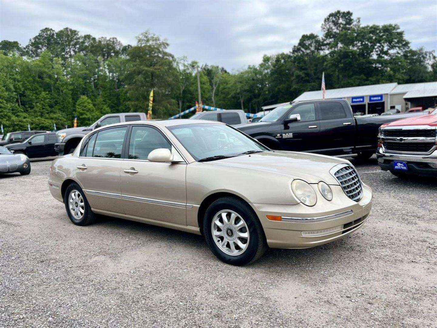 2004 Gold /Black Kia Amanti (KNALD124745) with an 3.5l V6 MPI Dohc 3.5l engine, Automatic transmission, located at 745 East Steele Rd., West Columbia, SC, 29170, (803) 755-9148, 33.927212, -81.148483 - Special Internet Price! 2004 Kia Amanti with AM/FM radio, Cruise control, Sunroof, Leather interior, Keyless entry, Powered driver seat, Fixed rear bench seat, Powered windows, Powered door locks, Plus more! - Photo#3