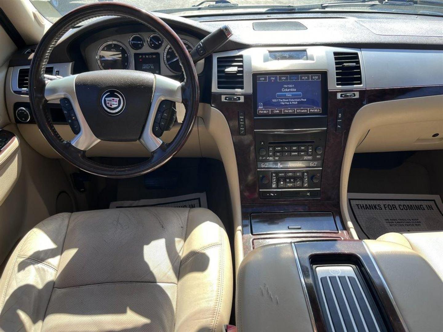 2012 White /Tan Cadillac Escalade (1GYS3CEFXCR) with an 6.2l V8 SFI OHV Flex 6.2l engine, Automatic transmission, located at 745 East Steele Rd., West Columbia, SC, 29170, (803) 755-9148, 33.927212, -81.148483 - Special Internet Price! 2012 Cadillac Escalade Premium with Bluetooth, AM/FM radio, Cruise control, Backup camera, Navigation, Sunroof, Leather interior, Powered front seats, 3rd row seating, Rear entertainment, Powered windows, Powered door locks, Plus more! - Photo#5