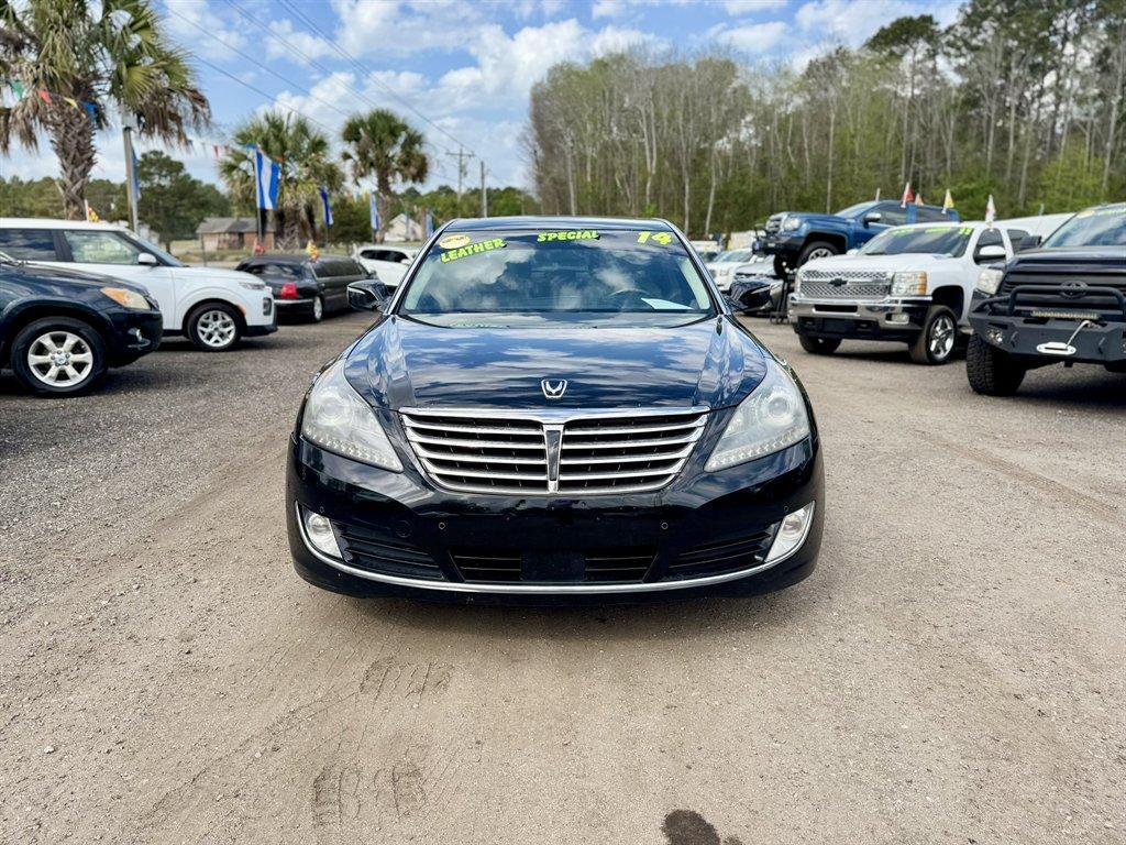 2014 Black /Taupe Hyundai Equus (KMHGH4JH5EU) with an 5.0l V8 DI Dohc Cvvt 5.0l engine, Automatic transmission, located at 745 East Steele Rd., West Columbia, SC, 29170, (803) 755-9148, 33.927212, -81.148483 - Photo#1