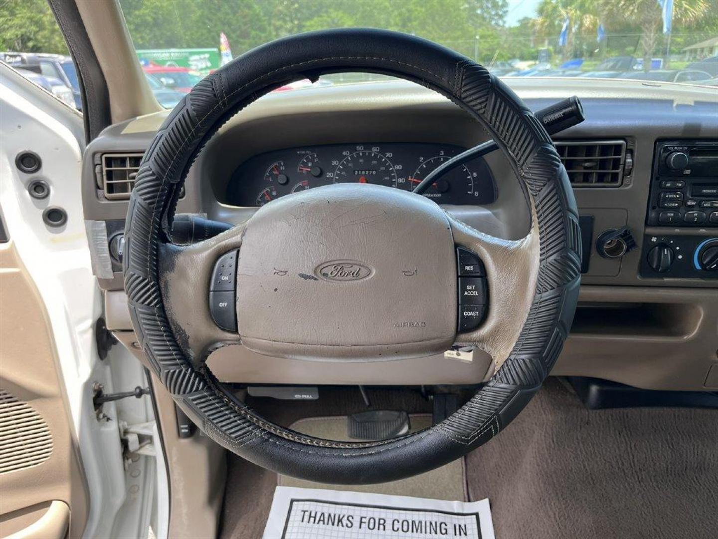 2000 White /Tan Ford F250sd (1FTNX21S7YE) with an 6.8l V10 EFI 6.8l engine, Automatic transmission, located at 745 East Steele Rd., West Columbia, SC, 29170, (803) 755-9148, 33.927212, -81.148483 - Special Internet Price! 2000 Ford F250sd Lariat with AM/FM radio, Cruise control, Air conditioning, Leather interior, Rear split fold up bench seat, Powered windows, Powered door locks, Plus more! - Photo#7