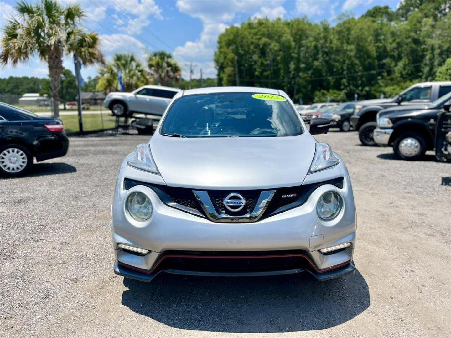 2015 Silver /Black Nissan Juke (JN8AF5MV4FT) with an 1.6l I-4 DI Dohc T/C 1.6l engine, Automatic transmission, located at 745 East Steele Rd., West Columbia, SC, 29170, (803) 755-9148, 33.927212, -81.148483 - Special Internet Price! 2015 Nissan Juke Nismo with Bluetooth, AM/FM radio, Cruise control, Backup camera with satellite view, Navigation, Manual air conditioning, Push to start, Keyless entry, Black cloth interior, Powered windows, Powered door locks, Plus more! - Photo#1