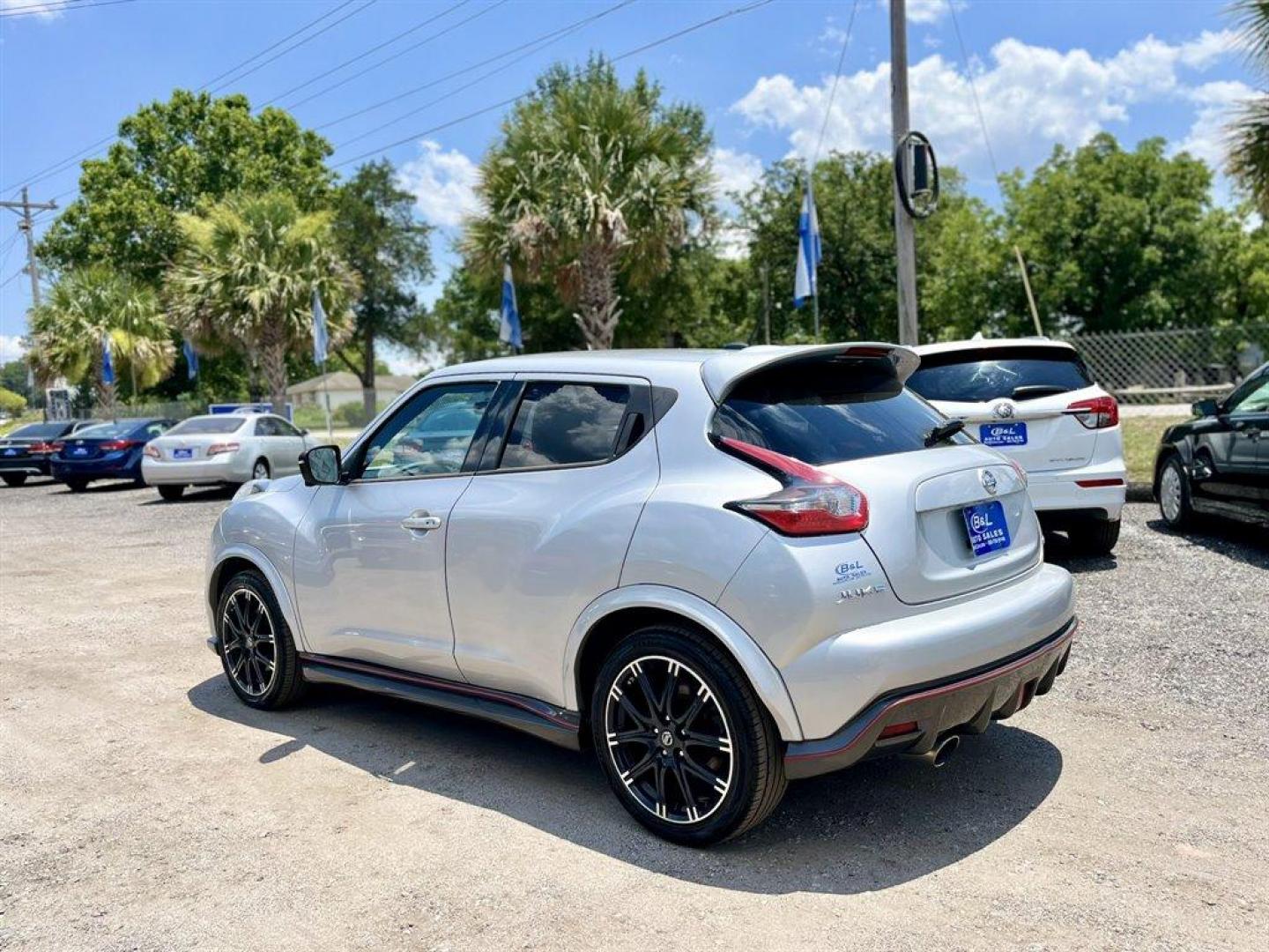 2015 Silver /Black Nissan Juke (JN8AF5MV4FT) with an 1.6l I-4 DI Dohc T/C 1.6l engine, Automatic transmission, located at 745 East Steele Rd., West Columbia, SC, 29170, (803) 755-9148, 33.927212, -81.148483 - Special Internet Price! 2015 Nissan Juke Nismo with Bluetooth, AM/FM radio, Cruise control, Backup camera with satellite view, Navigation, Manual air conditioning, Push to start, Keyless entry, Black cloth interior, Powered windows, Powered door locks, Plus more! - Photo#2