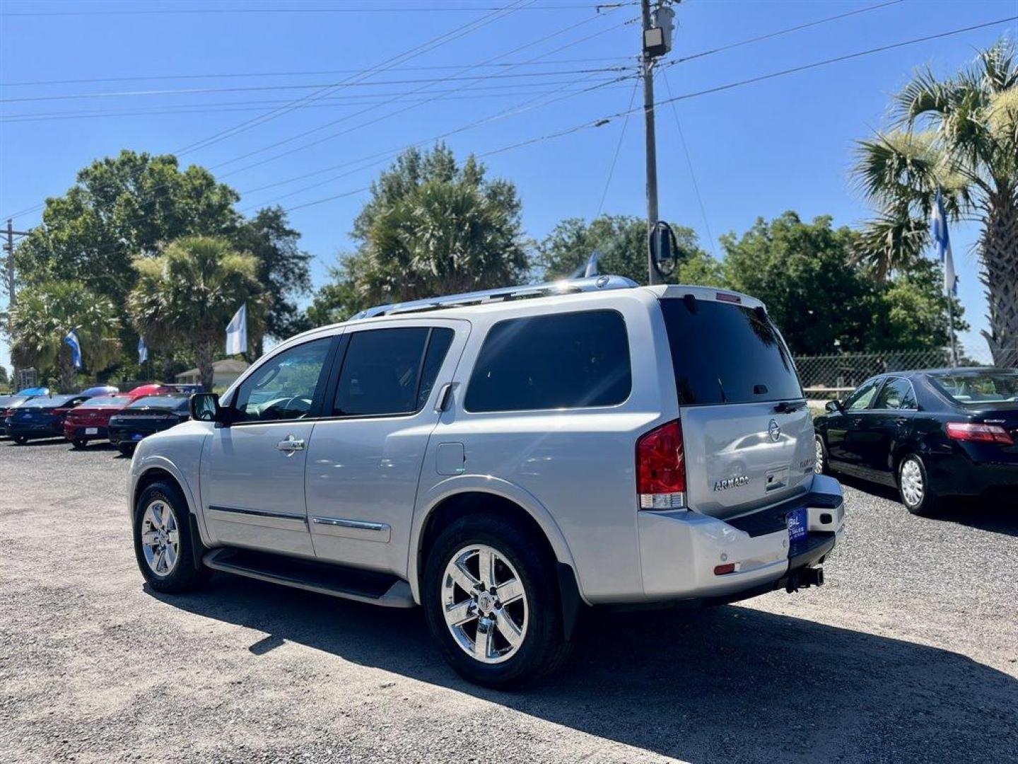 2012 Silver /Black Nissan Armada (5N1BA0NF4CN) with an 5.6l V8 MPI Dohc Flex 5.6 engine, Automatic transmission, located at 745 East Steele Rd., West Columbia, SC, 29170, (803) 755-9148, 33.927212, -81.148483 - Special Internet Price! 2012 Nissan Armada Platinum with AM/FM radio, Cruise control, Backup camera, Navigation, Sunroof, Leather interior, Heated front and 2nd row seats, Rear DVD entertainment, 3rd row seating, Powered front seats, Powered 3rd row, Powered liftgate, Powered windows, Powered door l - Photo#1