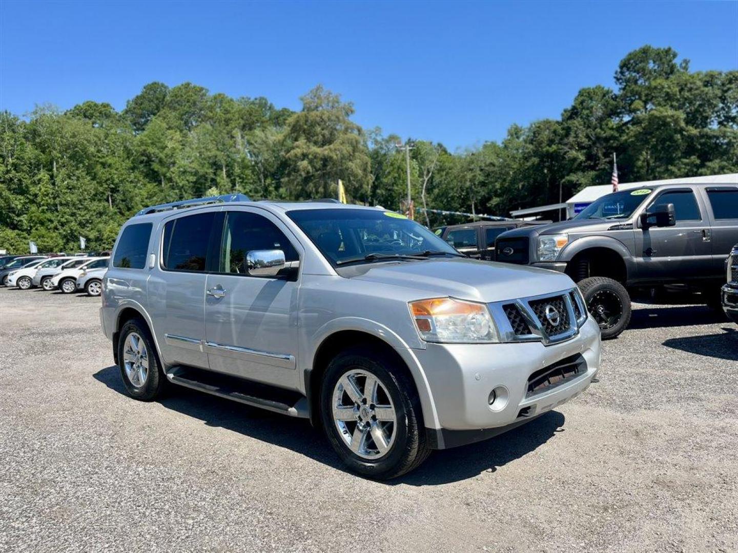 2012 Silver /Black Nissan Armada (5N1BA0NF4CN) with an 5.6l V8 MPI Dohc Flex 5.6 engine, Automatic transmission, located at 745 East Steele Rd., West Columbia, SC, 29170, (803) 755-9148, 33.927212, -81.148483 - Special Internet Price! 2012 Nissan Armada Platinum with AM/FM radio, Cruise control, Backup camera, Navigation, Sunroof, Leather interior, Heated front and 2nd row seats, Rear DVD entertainment, 3rd row seating, Powered front seats, Powered 3rd row, Powered liftgate, Powered windows, Powered door l - Photo#3