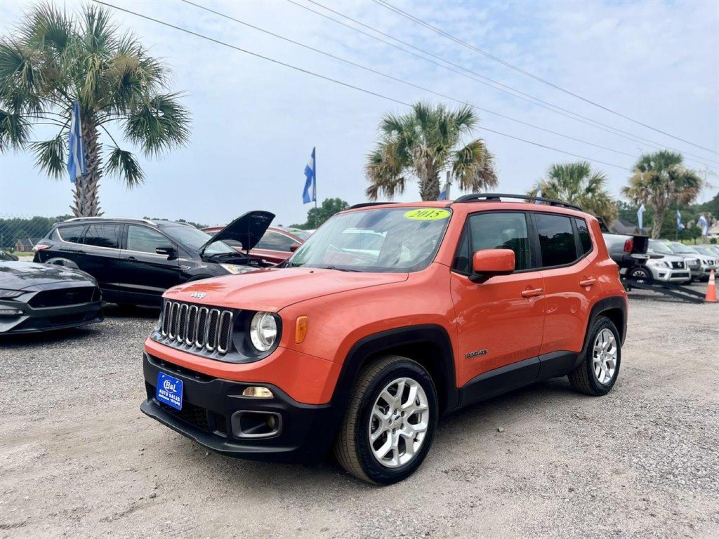 2015 Orange /Grey Jeep Renegade (ZACCJABT0FP) with an 2.4l I-4 Smpi Dohc 2.4l engine, Automatic transmission, located at 745 East Steele Rd., West Columbia, SC, 29170, (803) 755-9148, 33.927212, -81.148483 - Special Internet Price! 2015 Jeep Renegade Latitude with AM/FM radio, Backup camera, Cruise control, Automatic air conditioning, Push to start, Keyless entry, Cloth interior, Powered windows, Powered door locks, Plus more! - Photo#0