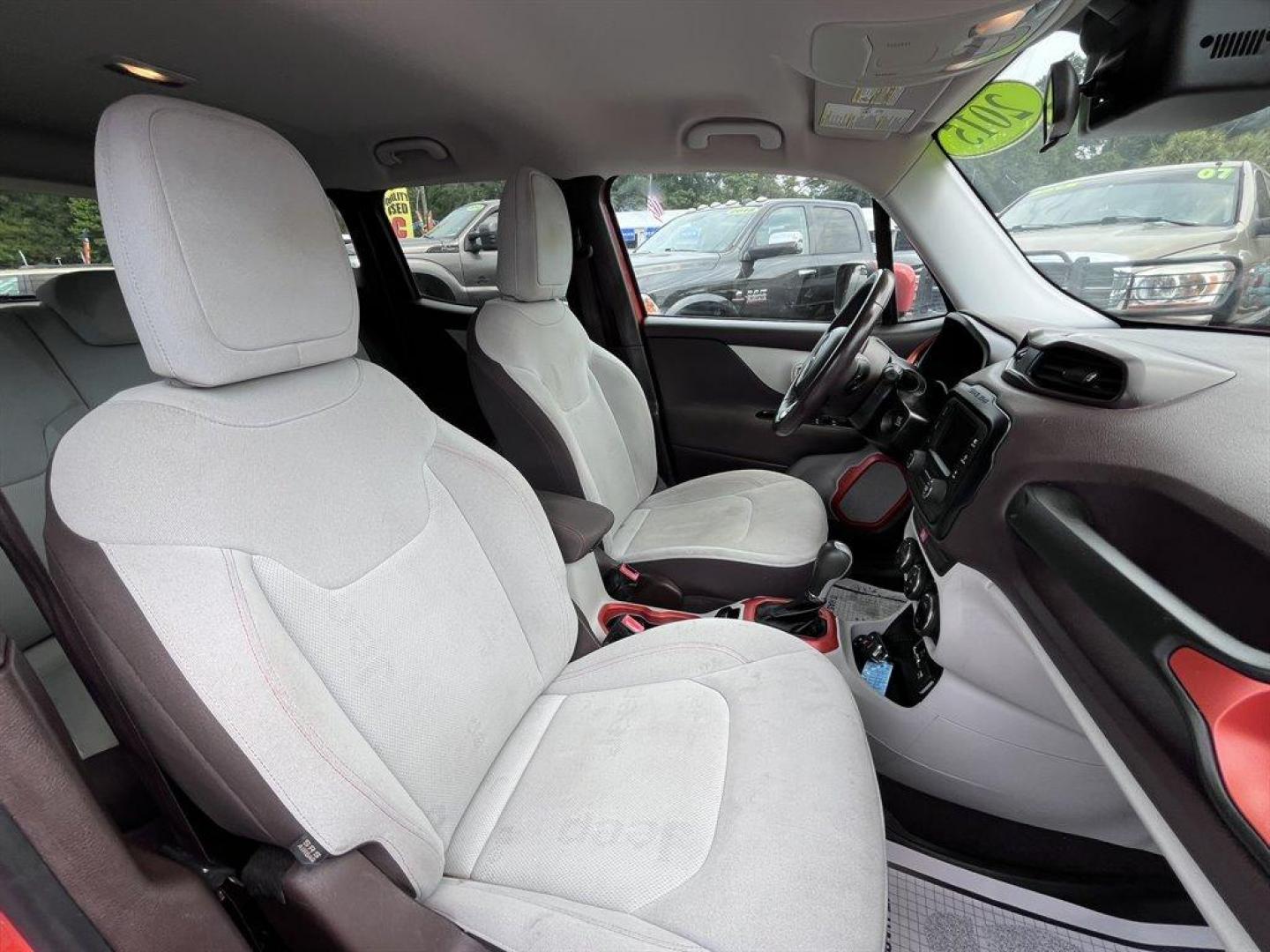 2015 Orange /Grey Jeep Renegade (ZACCJABT0FP) with an 2.4l I-4 Smpi Dohc 2.4l engine, Automatic transmission, located at 745 East Steele Rd., West Columbia, SC, 29170, (803) 755-9148, 33.927212, -81.148483 - Special Internet Price! 2015 Jeep Renegade Latitude with AM/FM radio, Backup camera, Cruise control, Automatic air conditioning, Push to start, Keyless entry, Cloth interior, Powered windows, Powered door locks, Plus more! - Photo#24