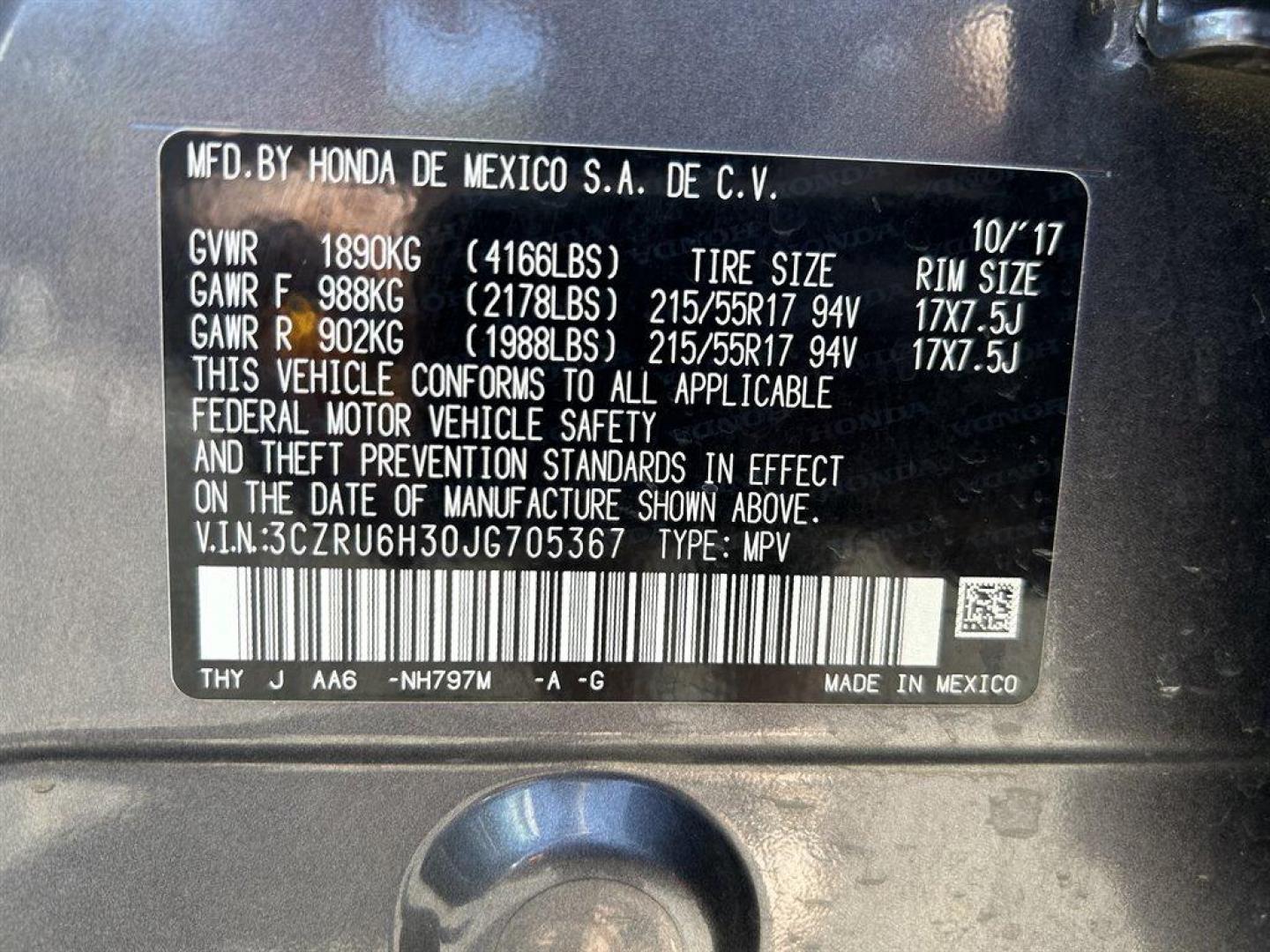 2018 Grey /Grey Honda HR-V (3CZRU6H30JG) with an 1.8l I-4 MPI Sohc 1.8l engine, Automatic transmission, located at 745 East Steele Rd., West Columbia, SC, 29170, (803) 755-9148, 33.927212, -81.148483 - 2018 HONDA HR-V - HAS BACK UP CAMERA, HANDS FREE CALLING, CLOTH INTERIOR PLUS MORE - Photo#33