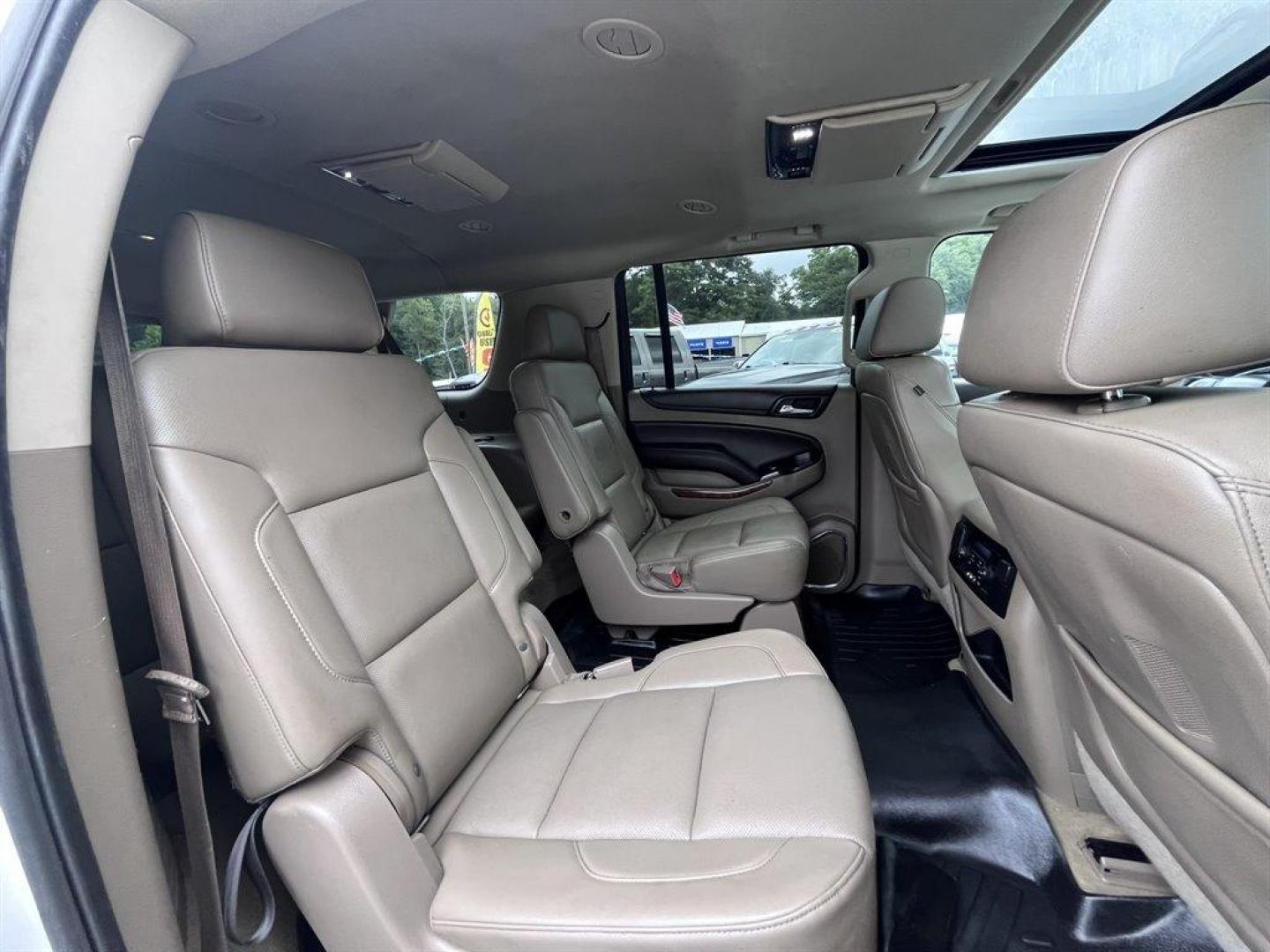 2015 White /Taupe Chevrolet Suburban (1GNSKKKC2FR) with an 5.3l V8 DI VVT Flex 5.3l engine, Automatic transmission, located at 745 East Steele Rd., West Columbia, SC, 29170, (803) 755-9148, 33.927212, -81.148483 - Special Internet Price! 2015 Chevrolet Suburban 1500 LTZ with Bluetooth, Backup camera, Other Apps, Cruise control, Sunroof, Leather interior, Powered driver seat, 3rd row seating, Dual rear entertainment, Powered liftgate, Powered windows, Powered door locks, Plus more! - Photo#30