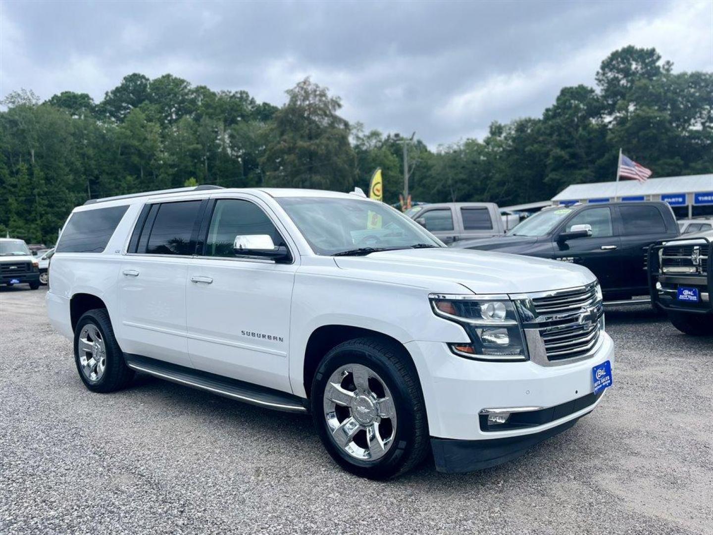 2015 White /Taupe Chevrolet Suburban (1GNSKKKC2FR) with an 5.3l V8 DI VVT Flex 5.3l engine, Automatic transmission, located at 745 East Steele Rd., West Columbia, SC, 29170, (803) 755-9148, 33.927212, -81.148483 - Special Internet Price! 2015 Chevrolet Suburban 1500 LTZ with Bluetooth, Backup camera, Other Apps, Cruise control, Sunroof, Leather interior, Powered driver seat, 3rd row seating, Dual rear entertainment, Powered liftgate, Powered windows, Powered door locks, Plus more! - Photo#3