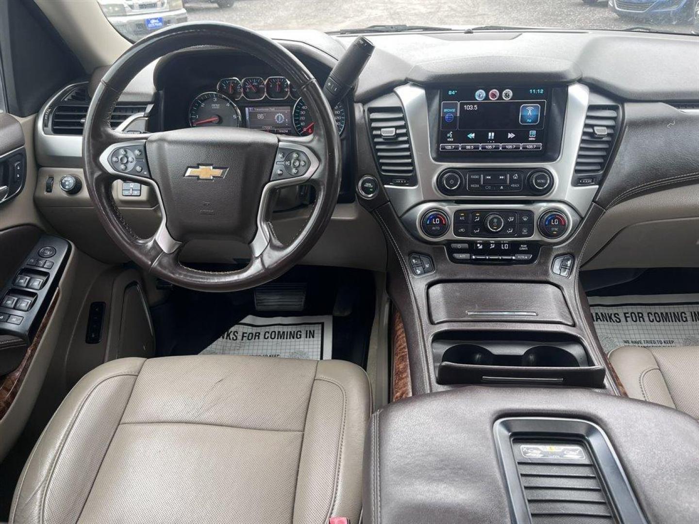 2015 White /Taupe Chevrolet Suburban (1GNSKKKC2FR) with an 5.3l V8 DI VVT Flex 5.3l engine, Automatic transmission, located at 745 East Steele Rd., West Columbia, SC, 29170, (803) 755-9148, 33.927212, -81.148483 - Special Internet Price! 2015 Chevrolet Suburban 1500 LTZ with Bluetooth, Backup camera, Other Apps, Cruise control, Sunroof, Leather interior, Powered driver seat, 3rd row seating, Dual rear entertainment, Powered liftgate, Powered windows, Powered door locks, Plus more! - Photo#4